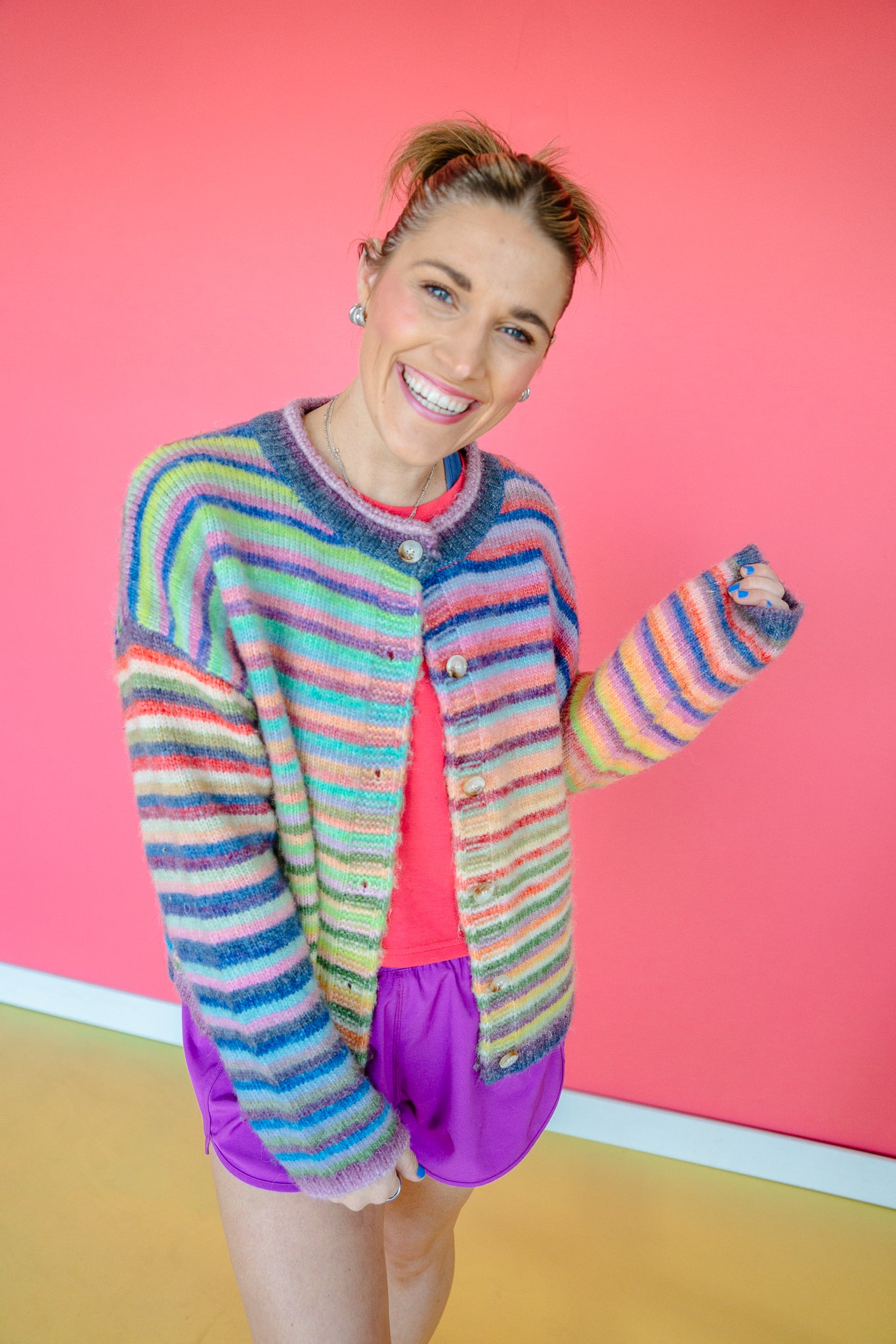 Confetti Cloud Striped Cardigan