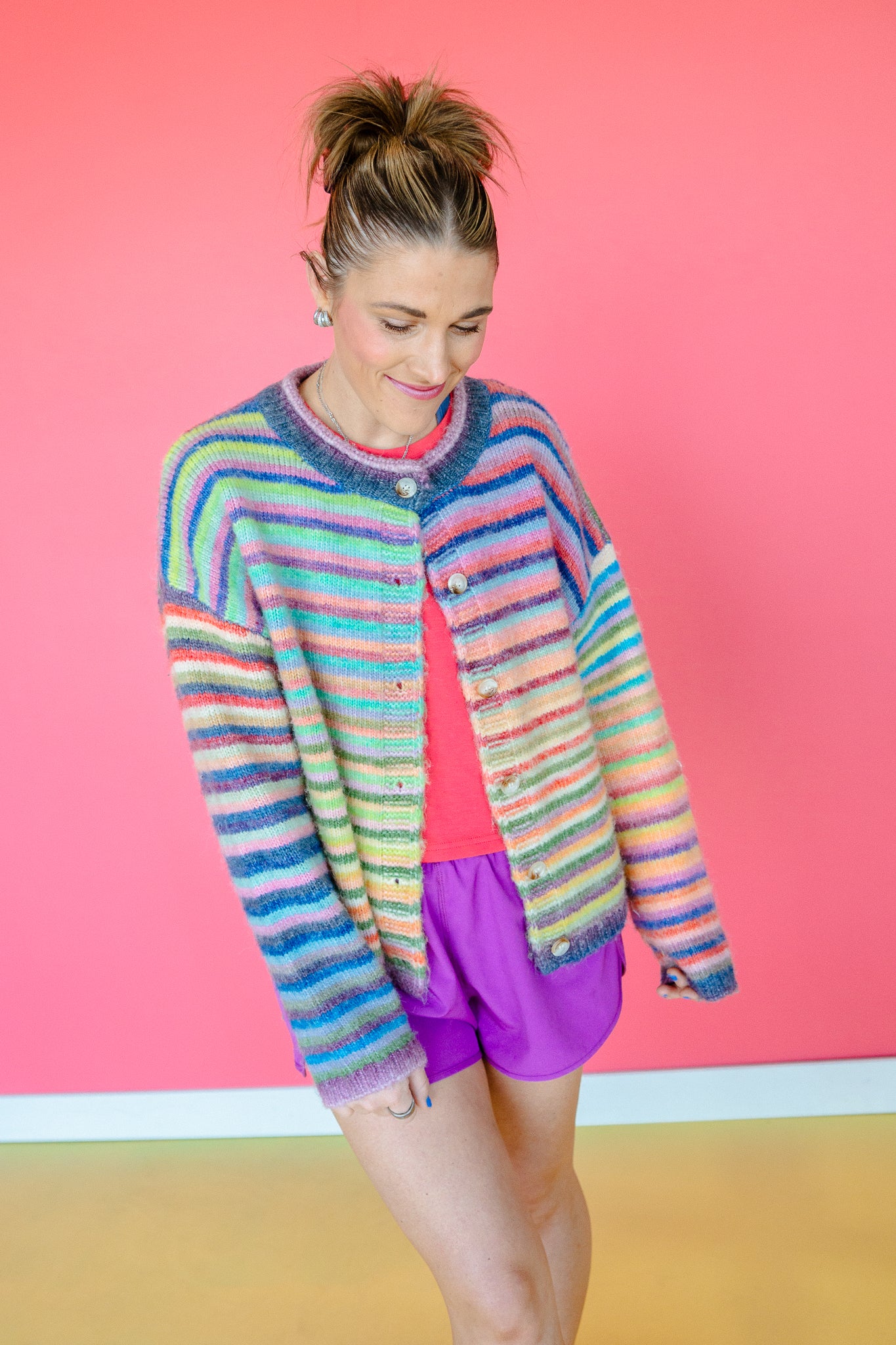 Confetti Cloud Striped Cardigan