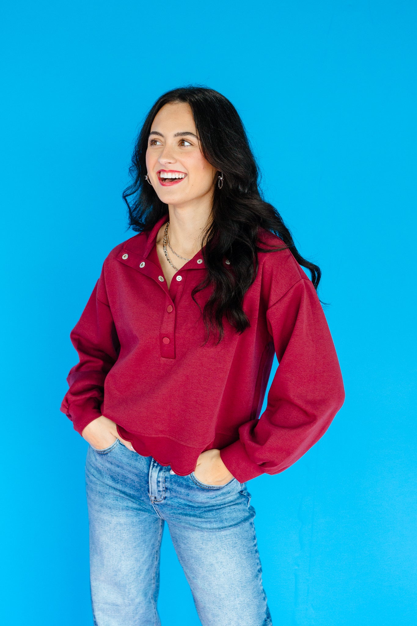 Candie Scalloped Edge Pullover