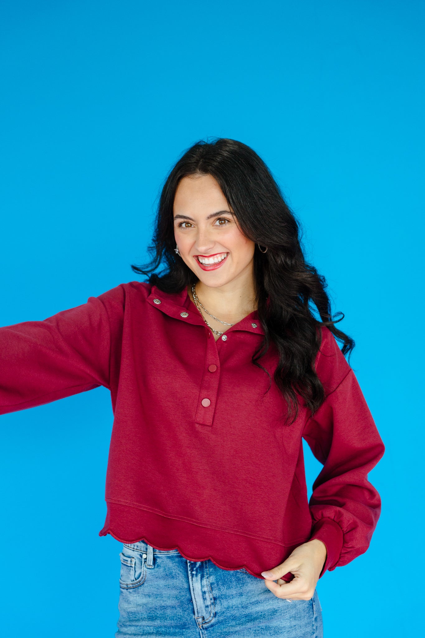 Candie Scalloped Edge Pullover