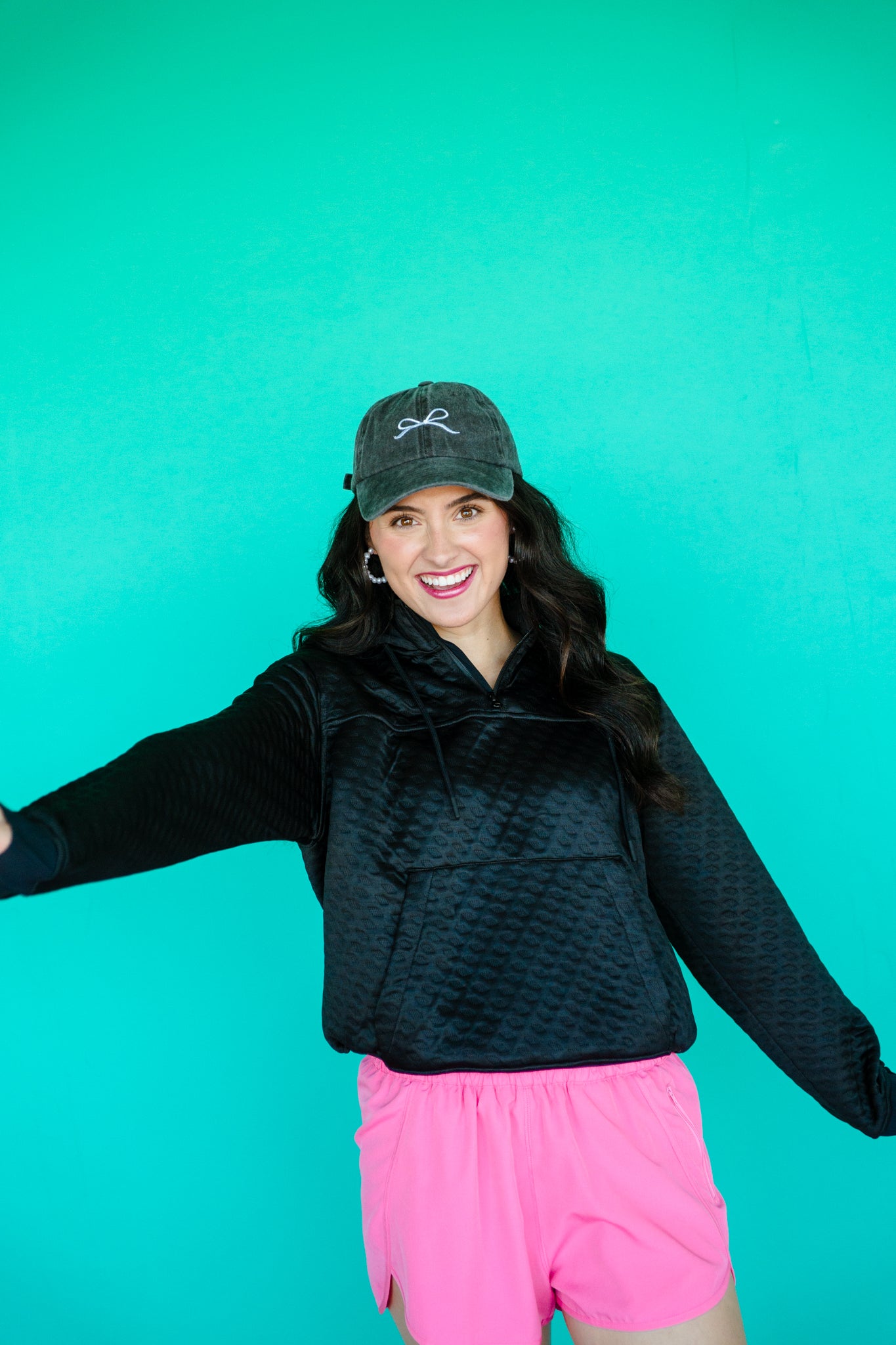 Sadie Quilted Hoodie - Black