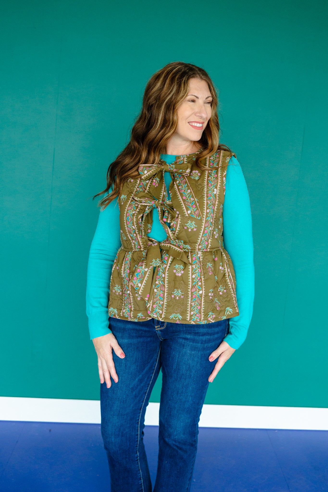 Iris Quilted Vest - Bronze