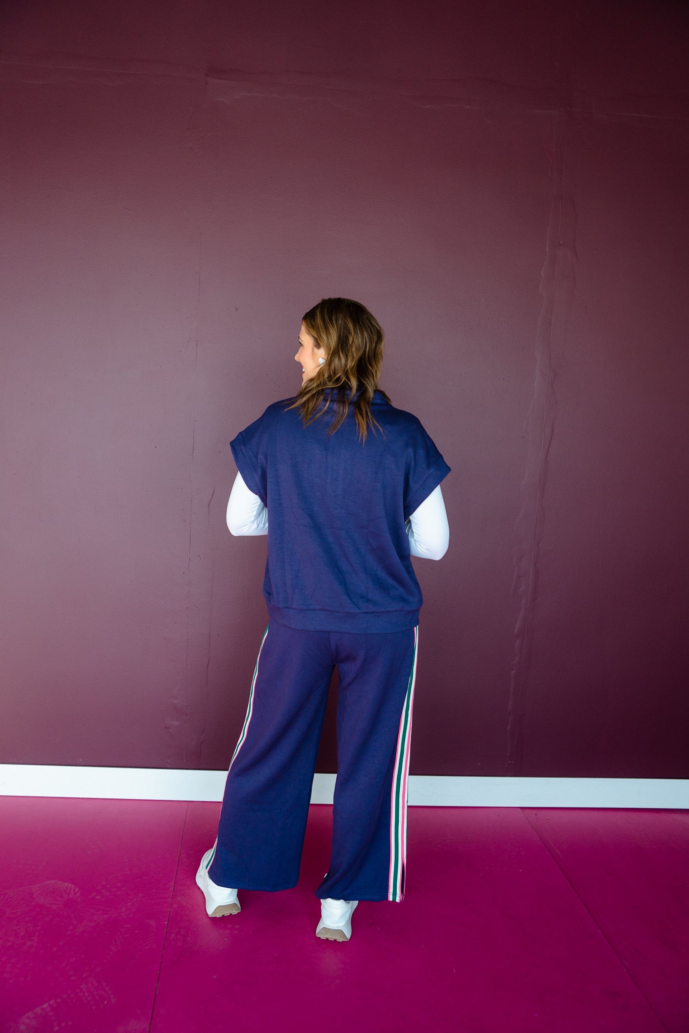 Nancy Loungewear Set - French Navy + Rose