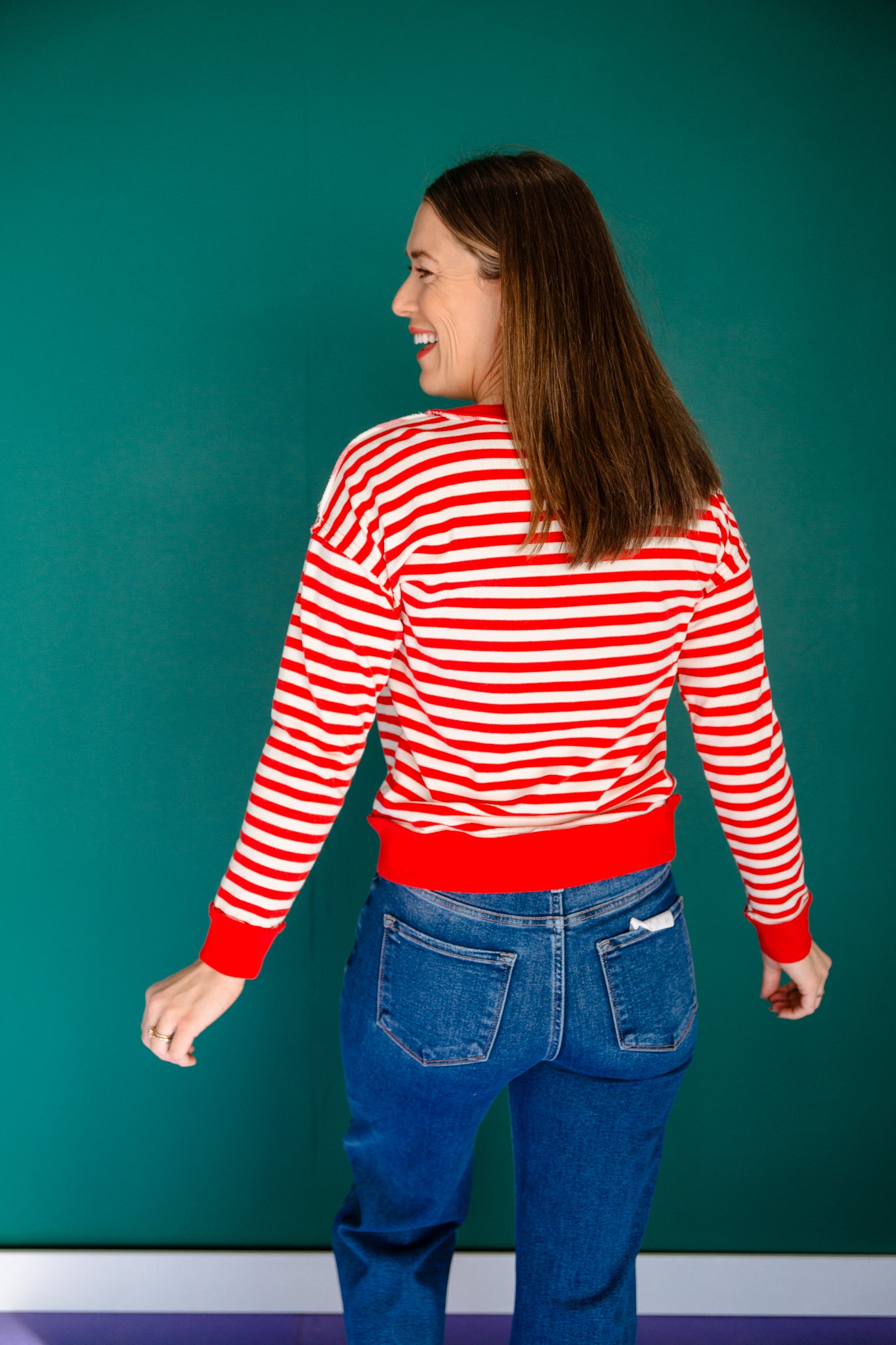 Annalise Striped Henley Pullover