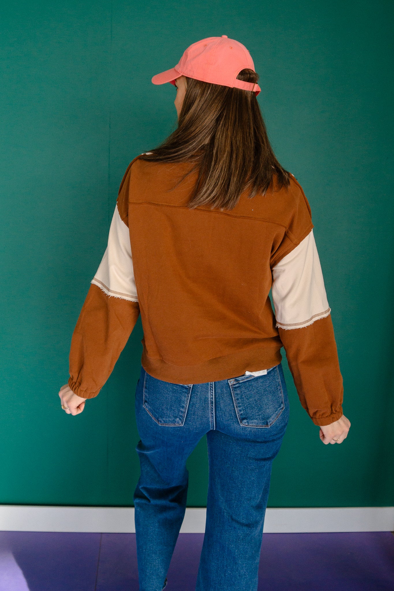 Gracelyn Colorblock Pullover - Chocolate + Oatmeal