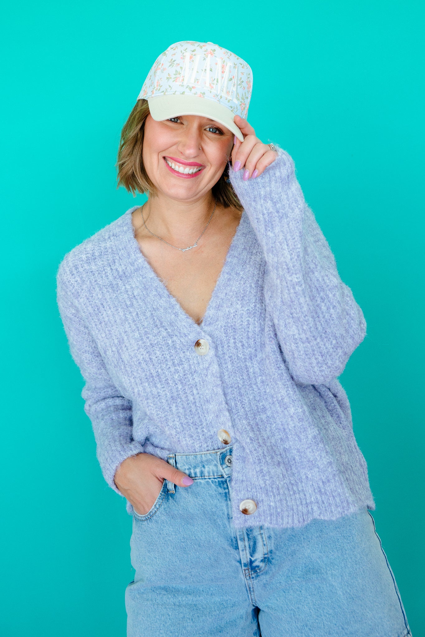 Rochelle Button Down Cardigan - Lavender