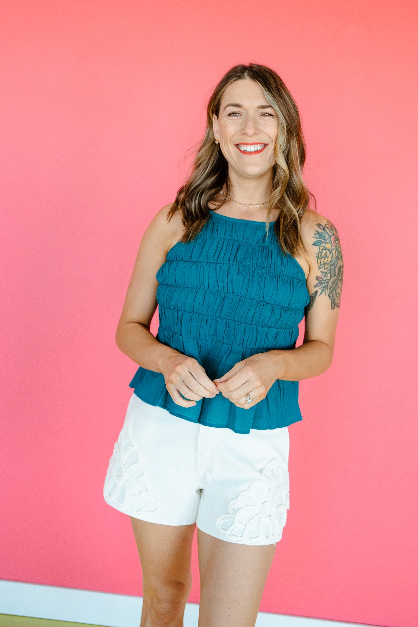 Tianna High Neck Tank - Kingfisher