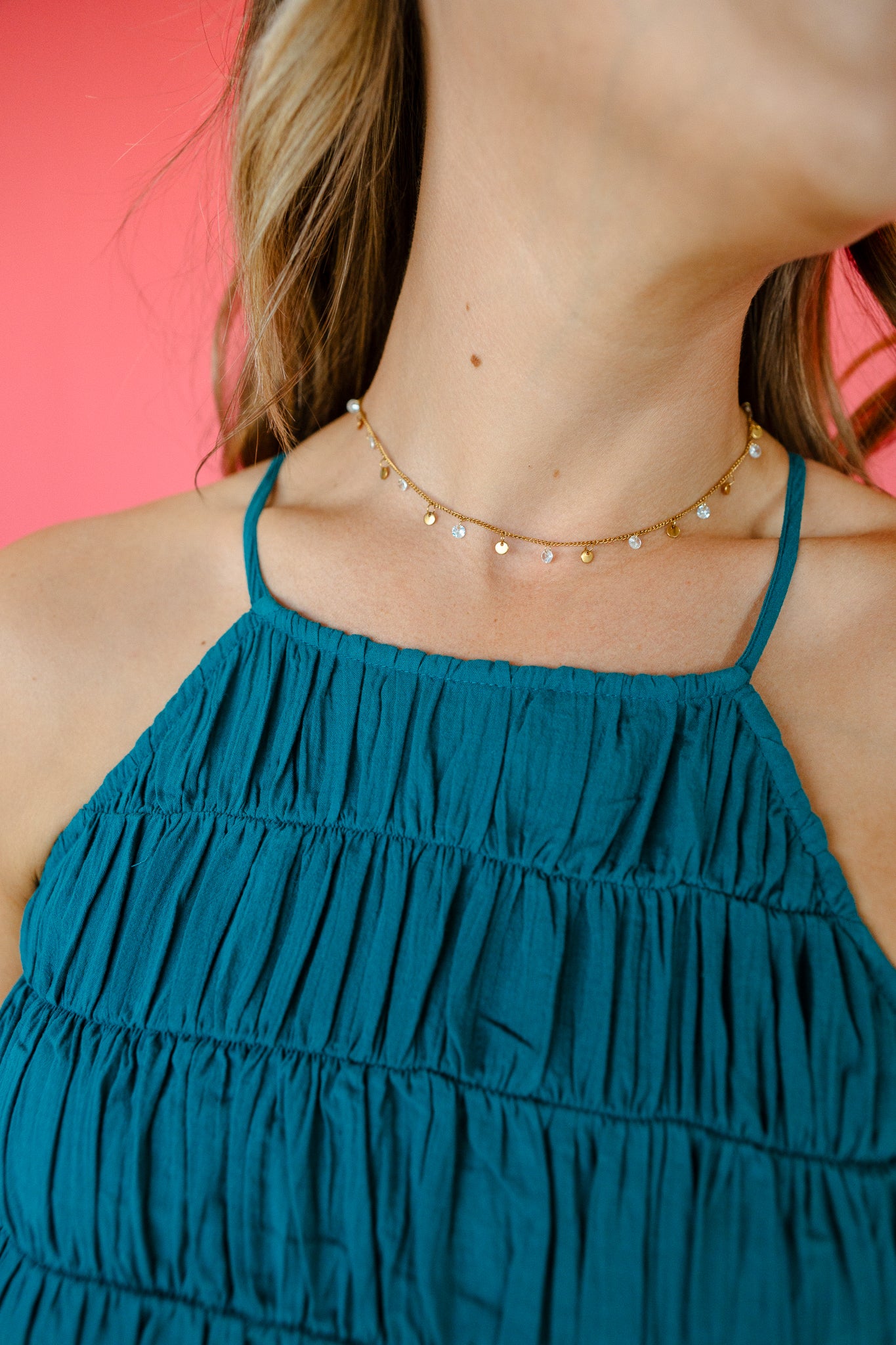 Angelica Dainty Disc Necklace - Gold