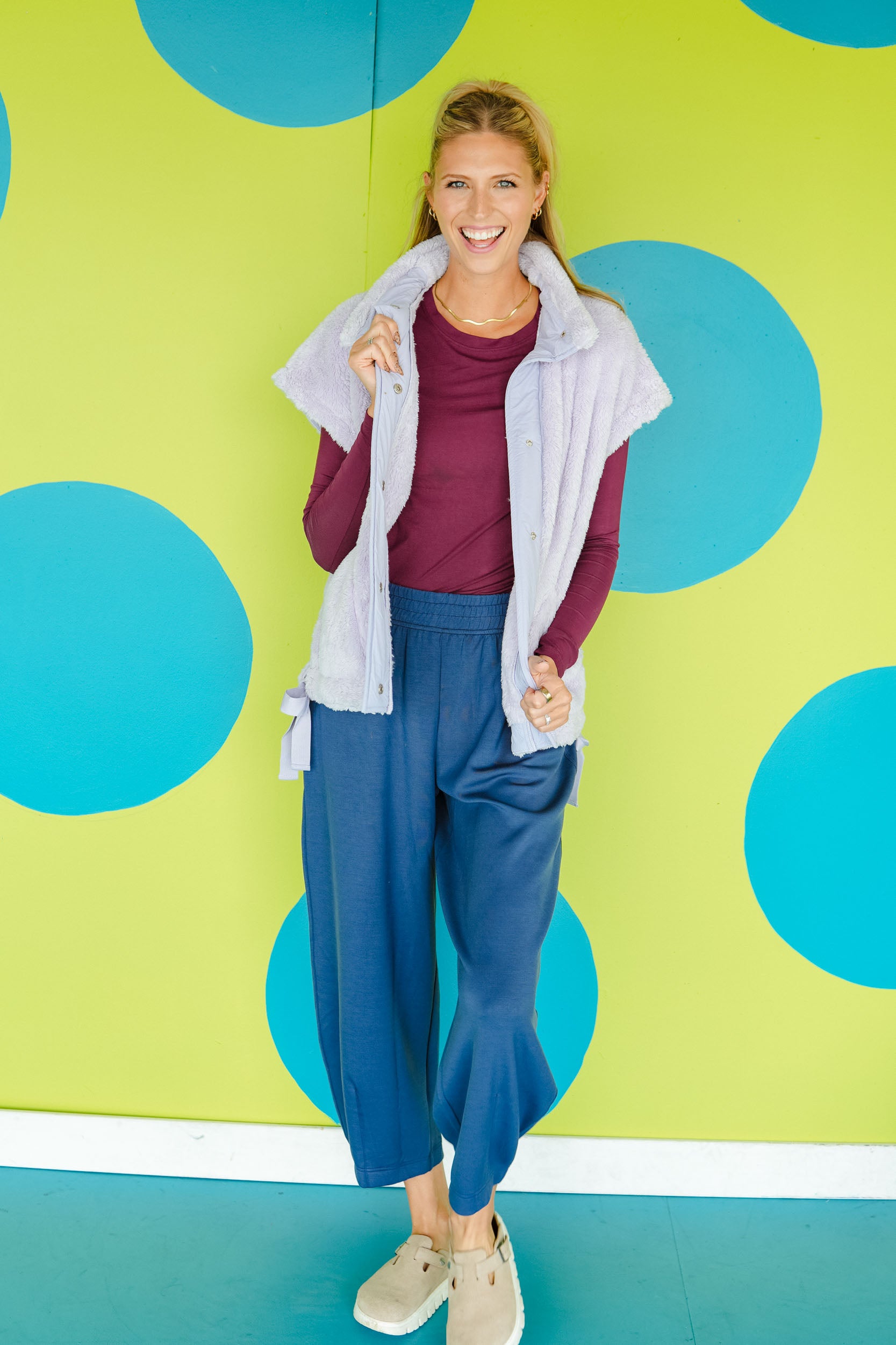 Fun this Fall Sherpa Vest - Lavender