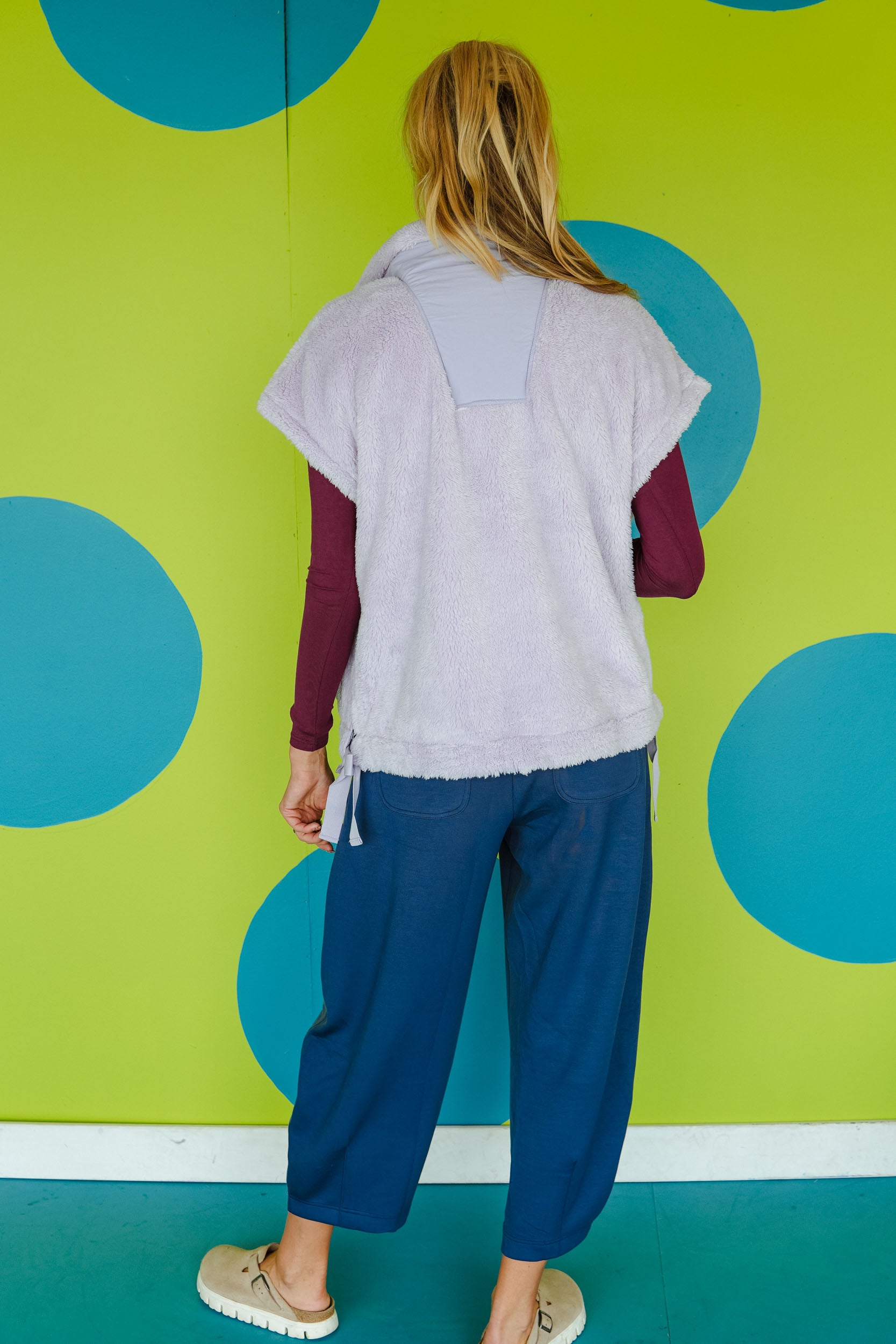 Fun this Fall Sherpa Vest - Lavender