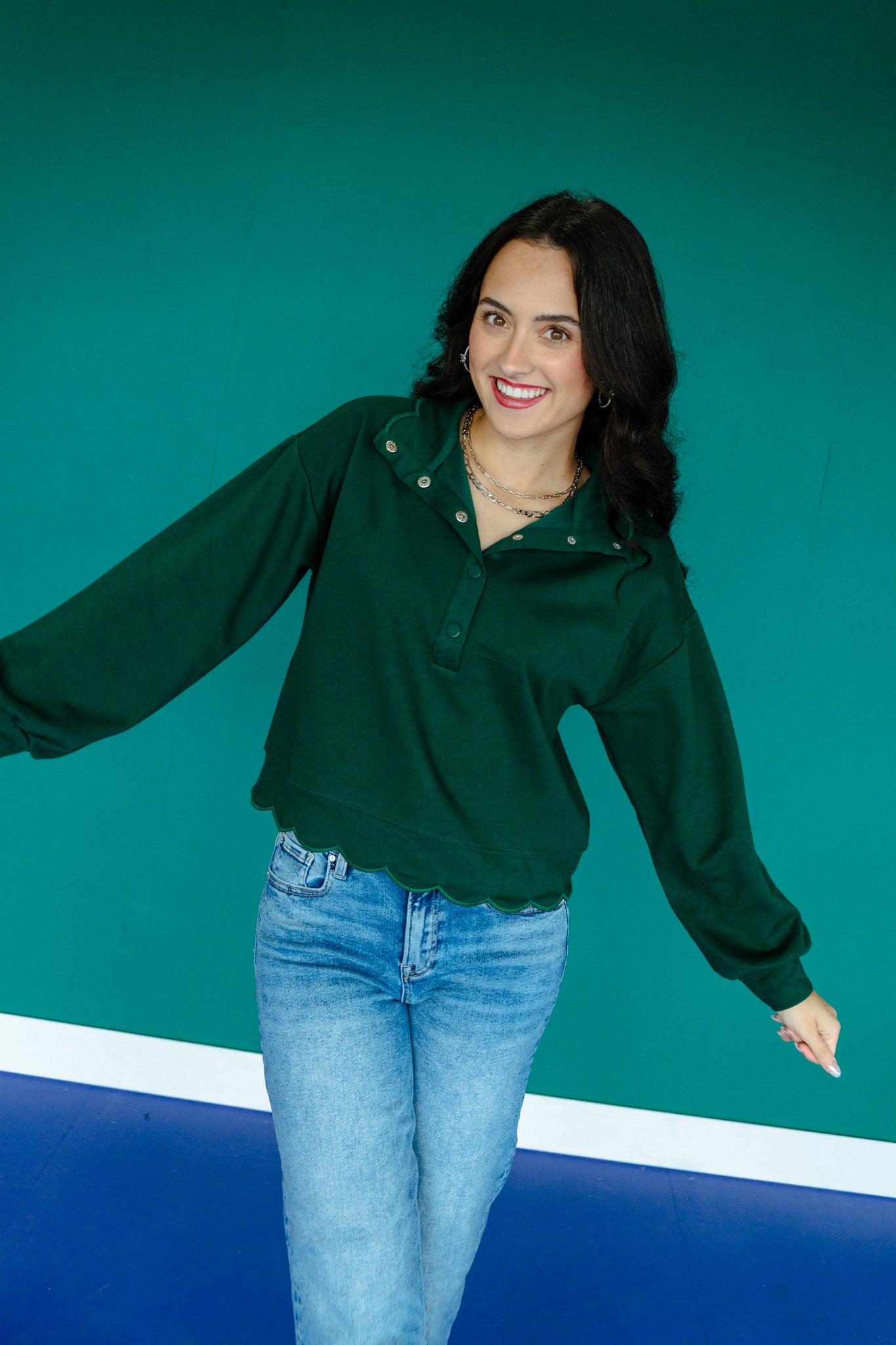 Candie Scalloped Edge Pullover