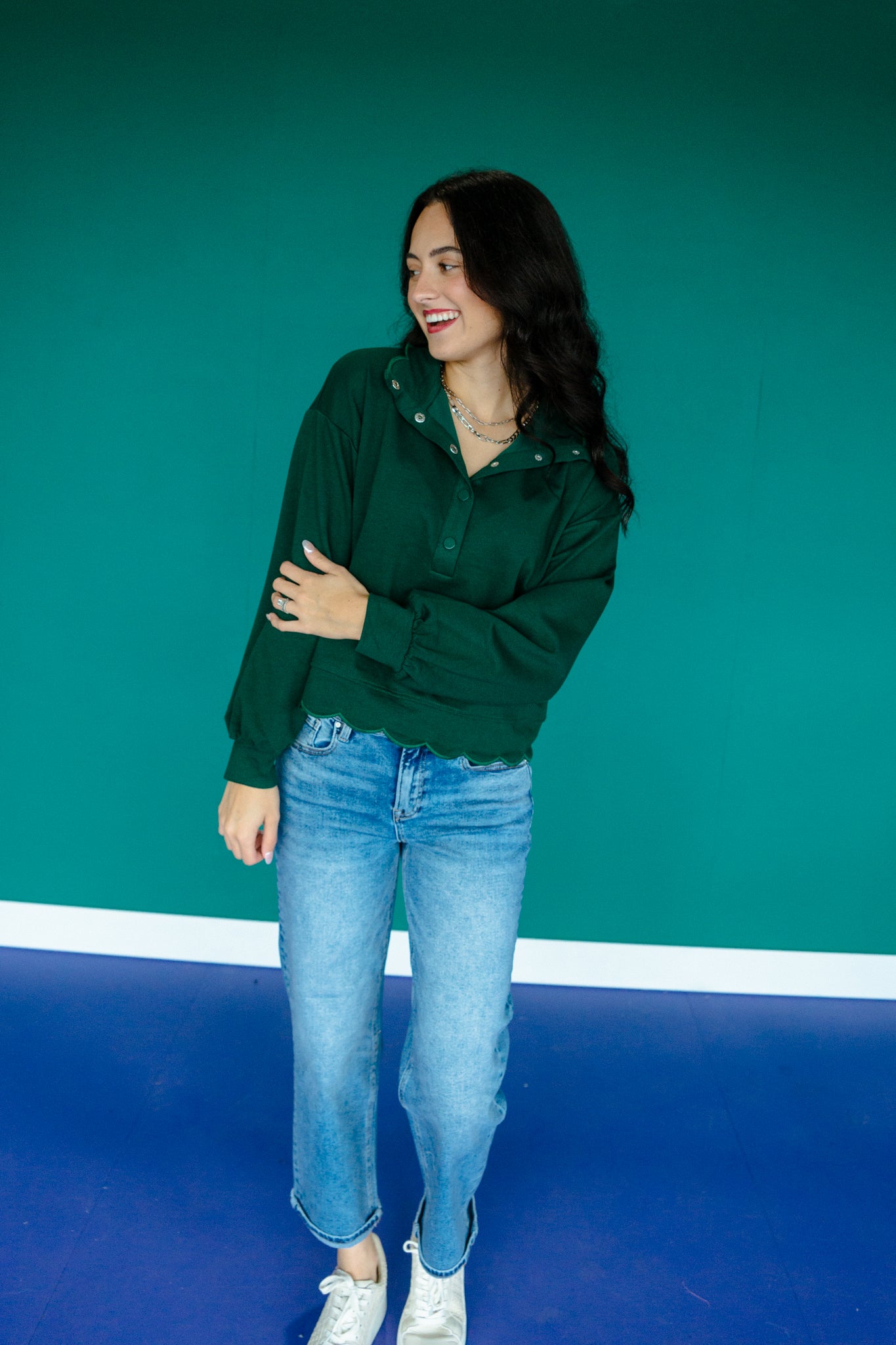 Candie Scalloped Edge Pullover