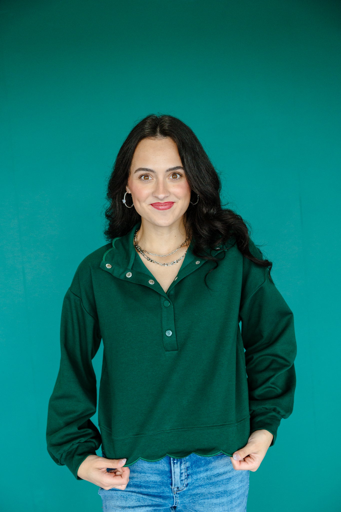 Candie Scalloped Edge Pullover