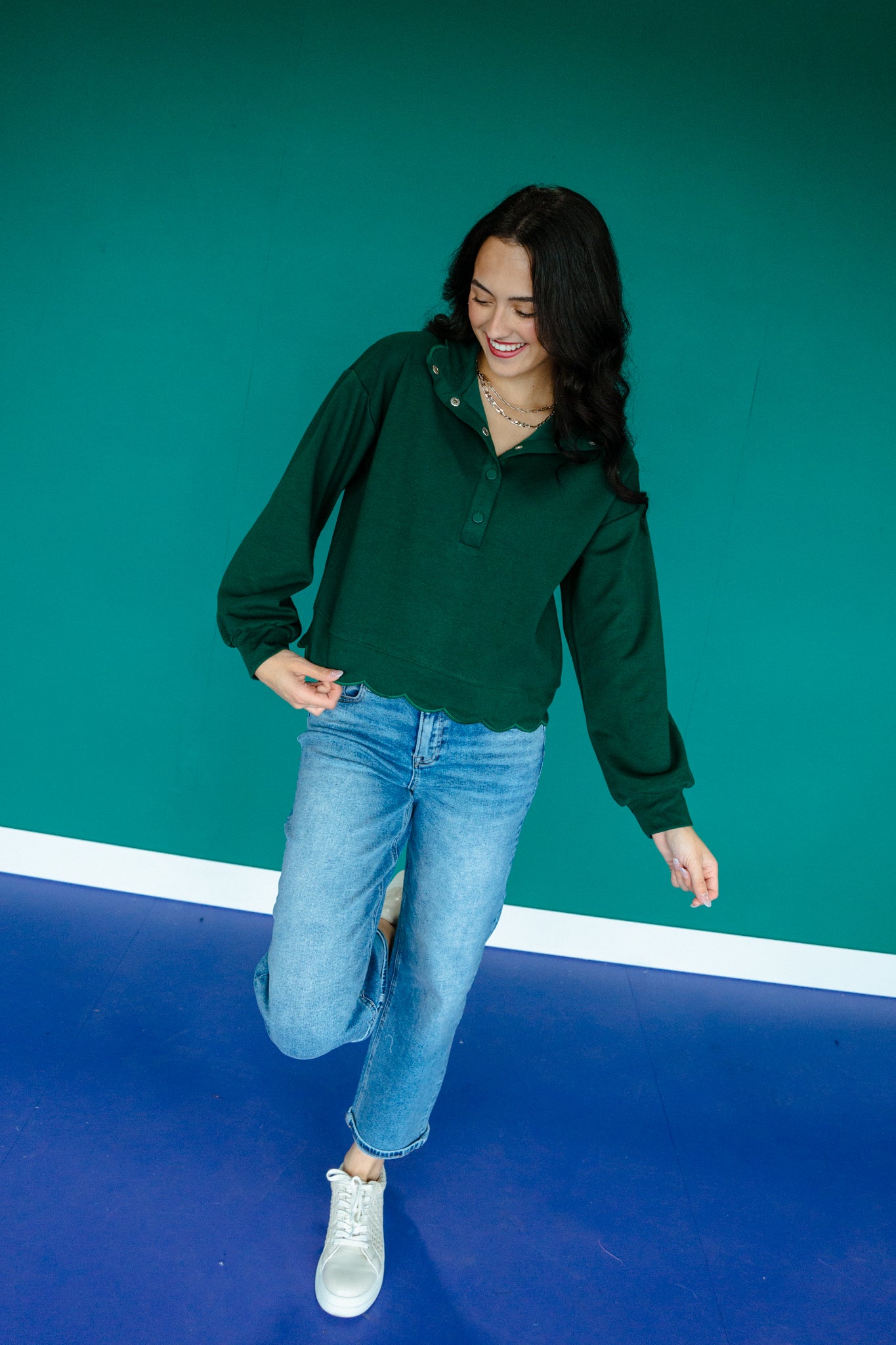 Candie Scalloped Edge Pullover