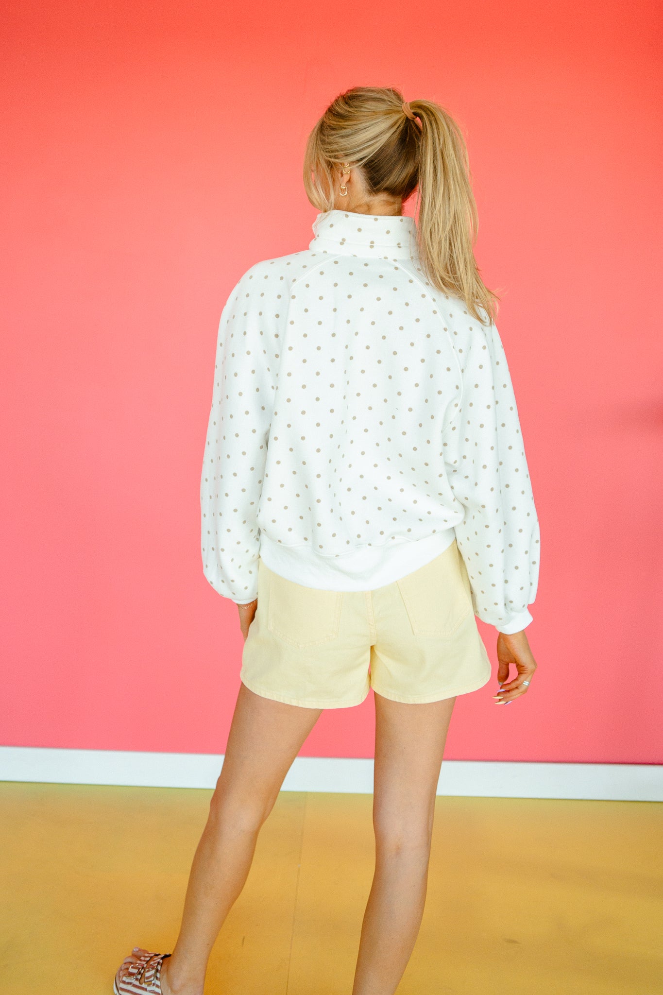 Julie Button Pullover - Ivory + Beige
