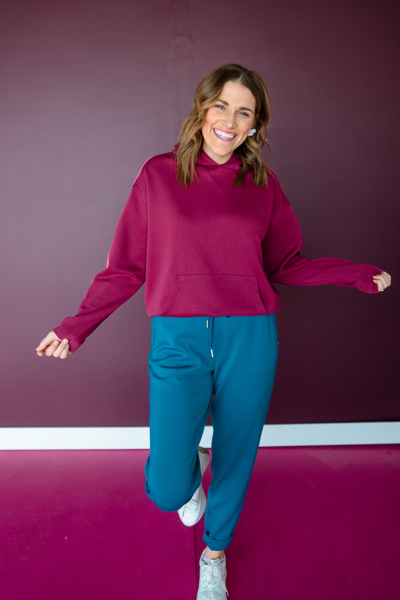 Raquel Hooded Sweatshirt - Plum