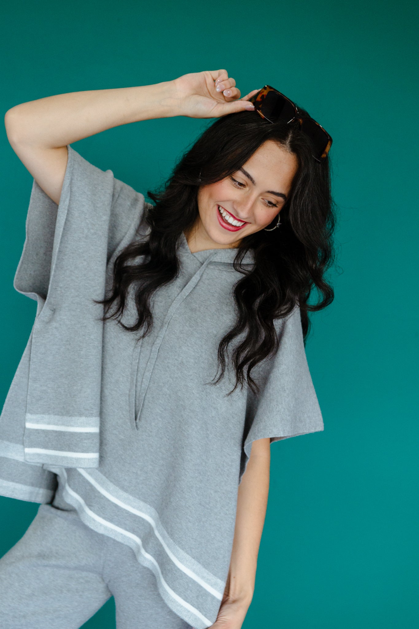 Josephine Hooded Poncho Sweater