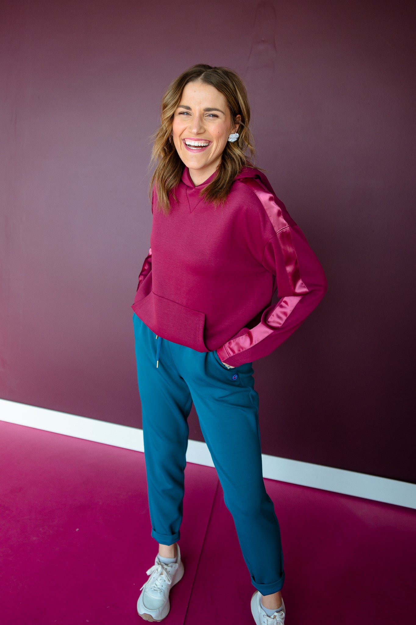 Raquel Hooded Sweatshirt - Plum