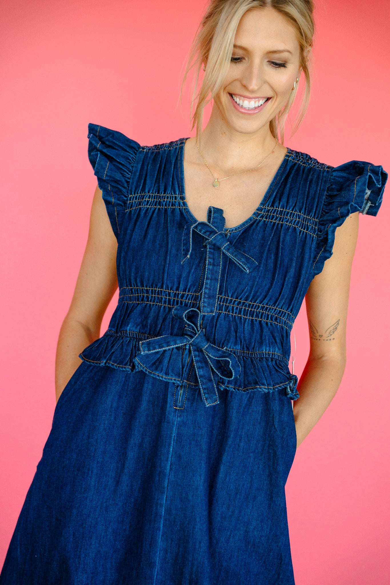 Alana Denim Midi Dress - Dark Denim