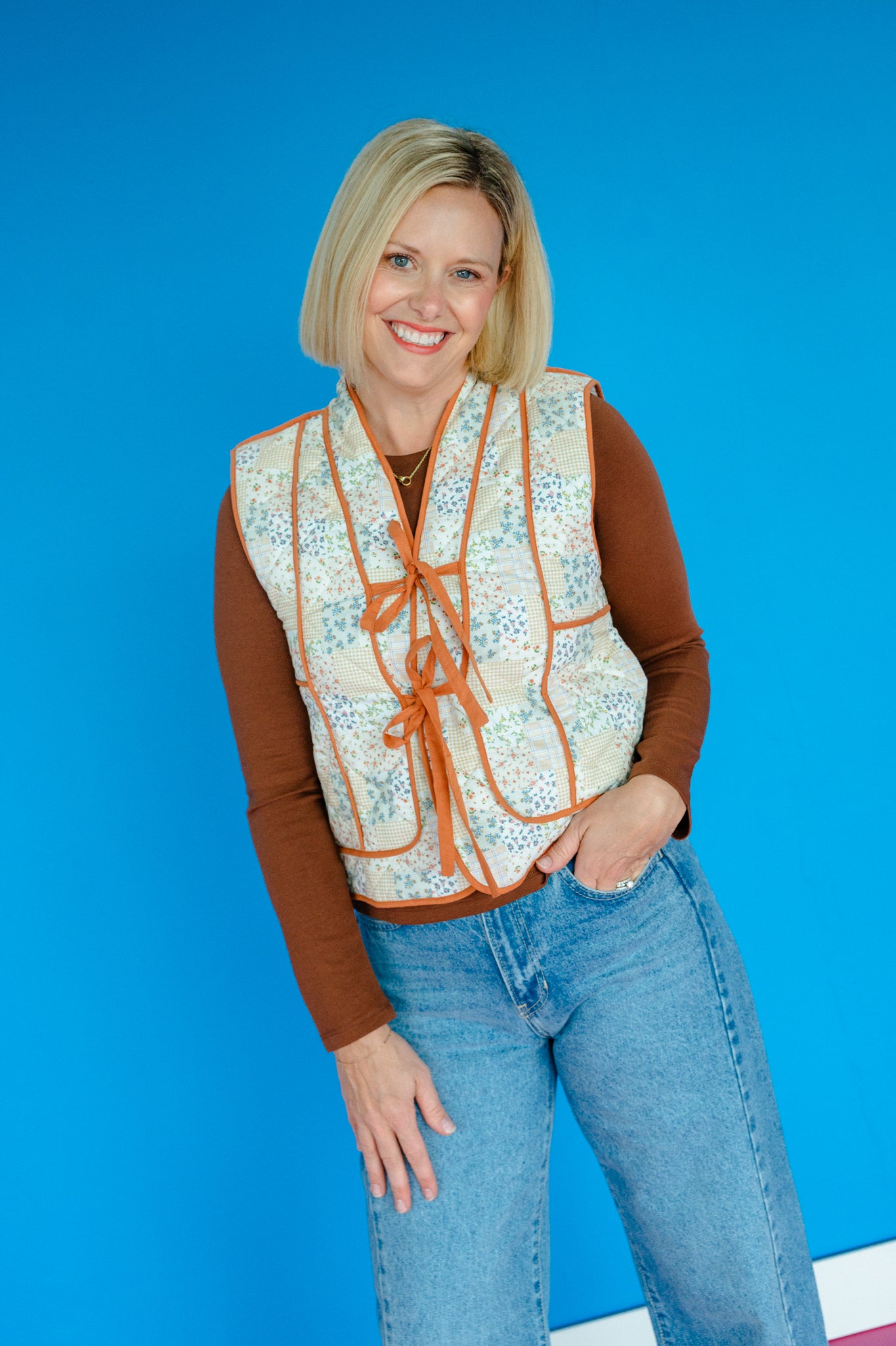 Maven Quilted Vest - Cinnamon + Honey