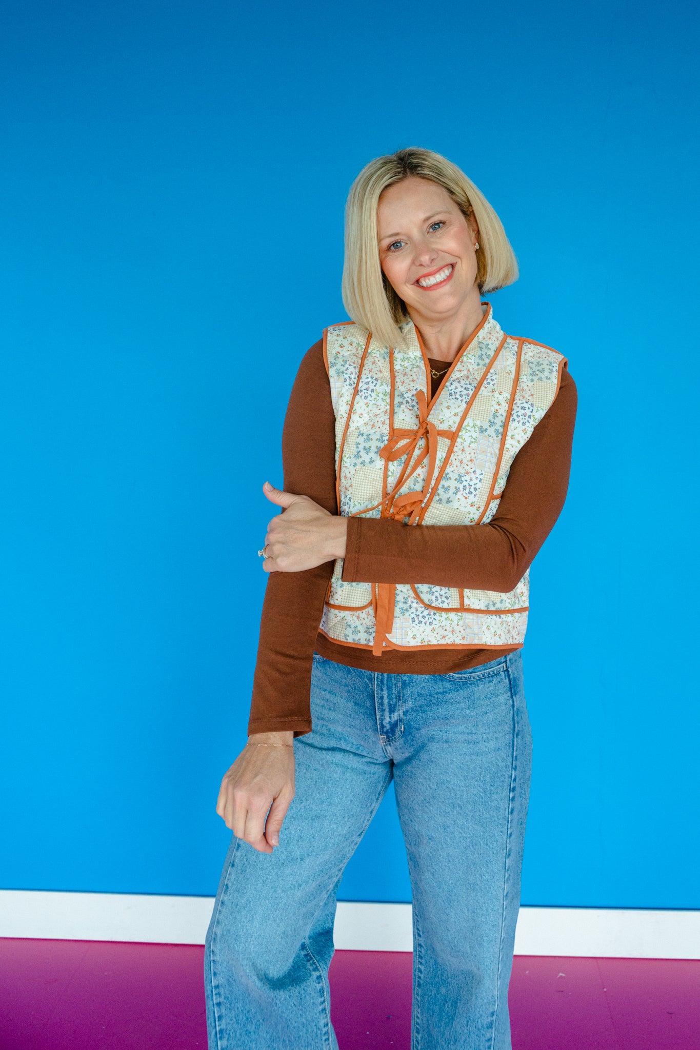 Maven Quilted Vest - Cinnamon + Honey