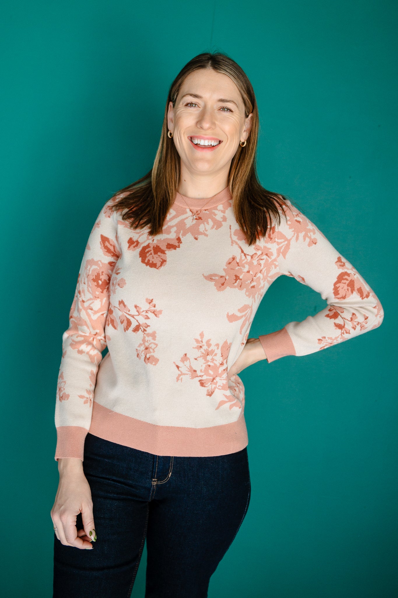 Holland Floral Sweater - Rosewood