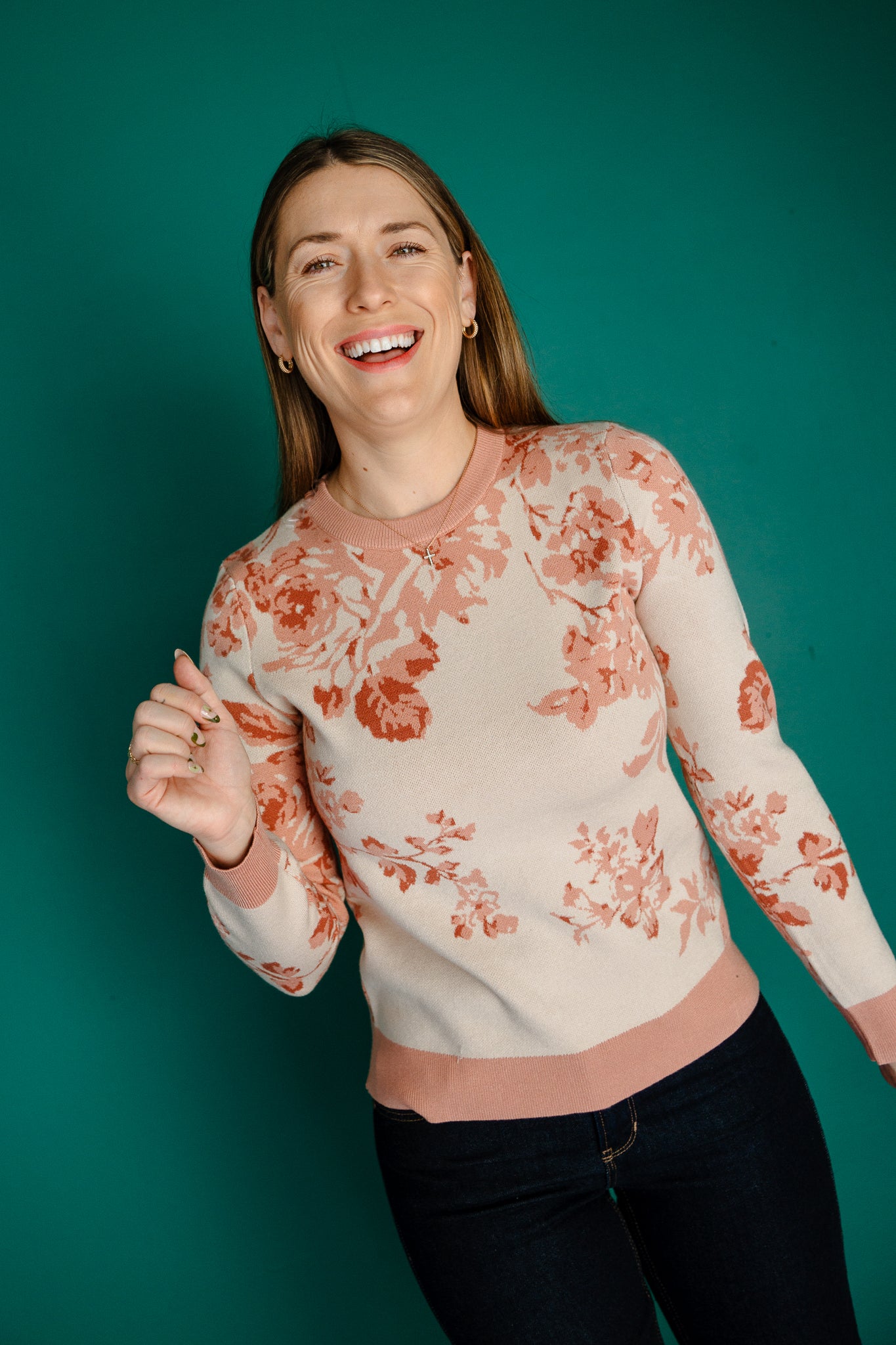 Holland Floral Sweater - Rosewood