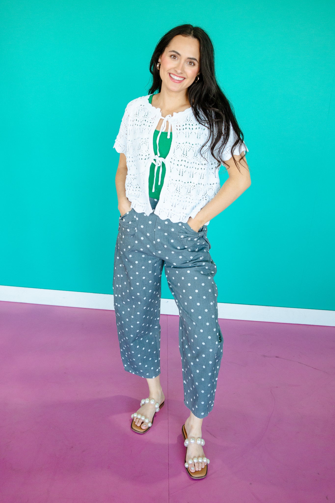 Marcella High-rise Dotted Denim Pants
