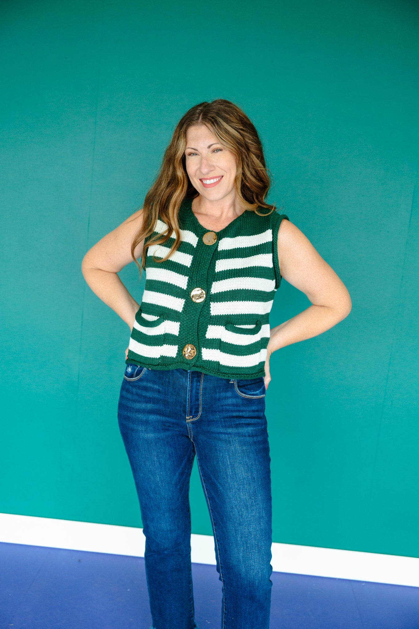 Heidi Striped Sweater Vest