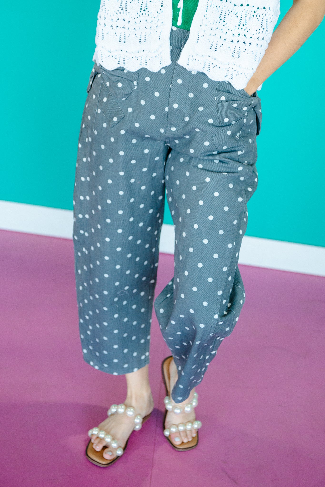 Marcella High-rise Dotted Denim Pants