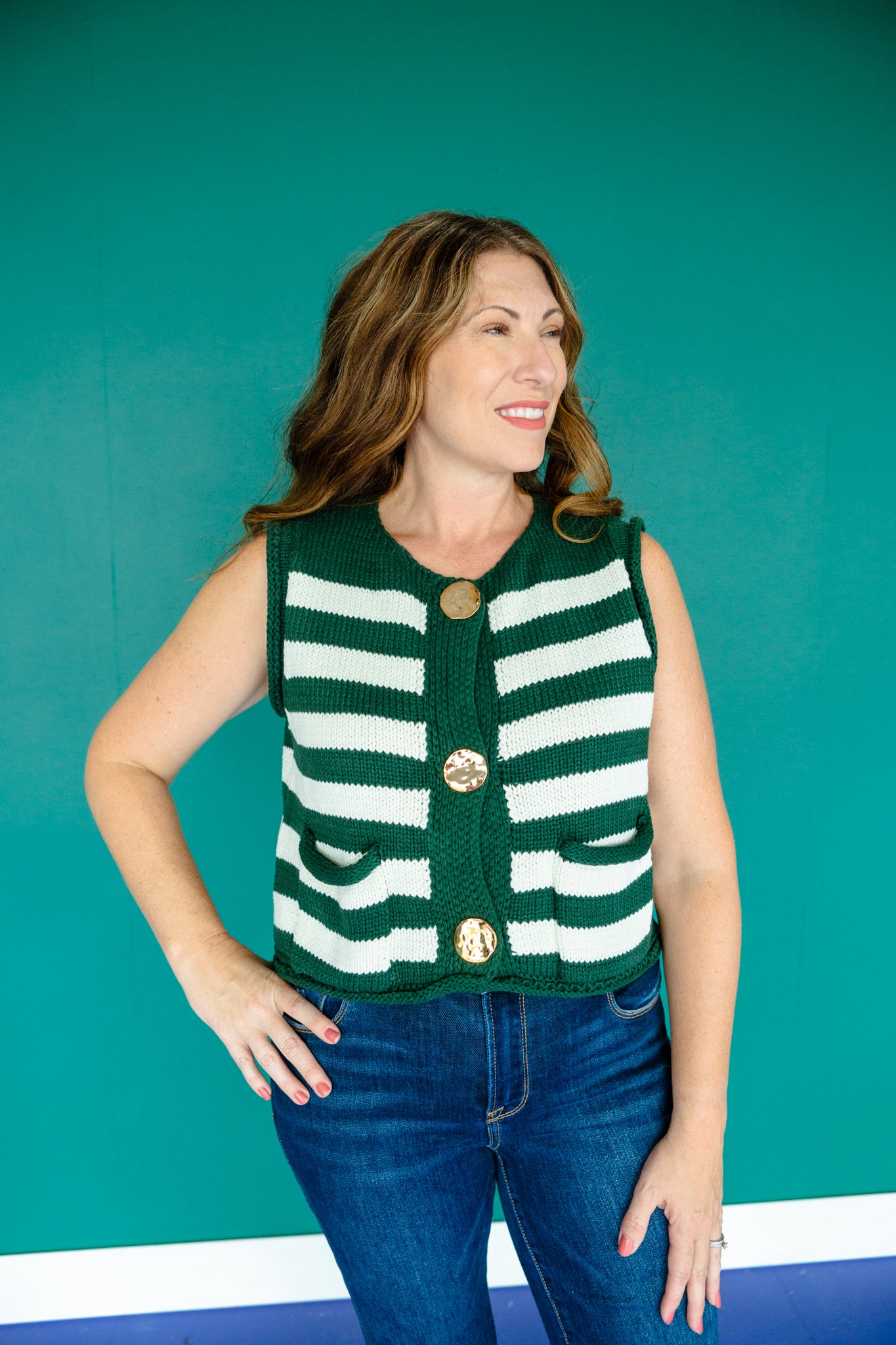 Heidi Striped Sweater Vest
