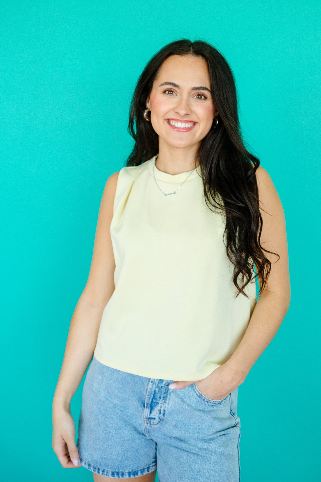 Lacie Pleated Tank - Cool Yellow