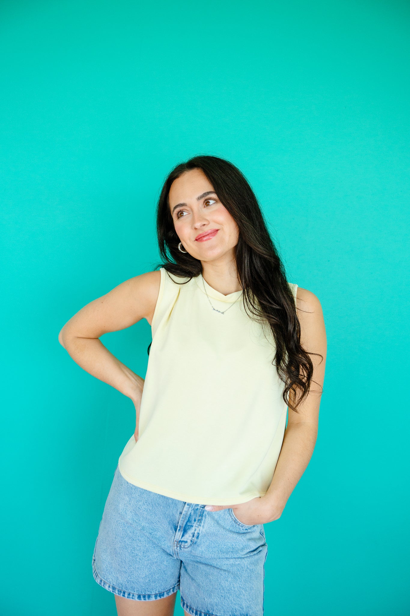 Lacie Pleated Tank - Cool Yellow