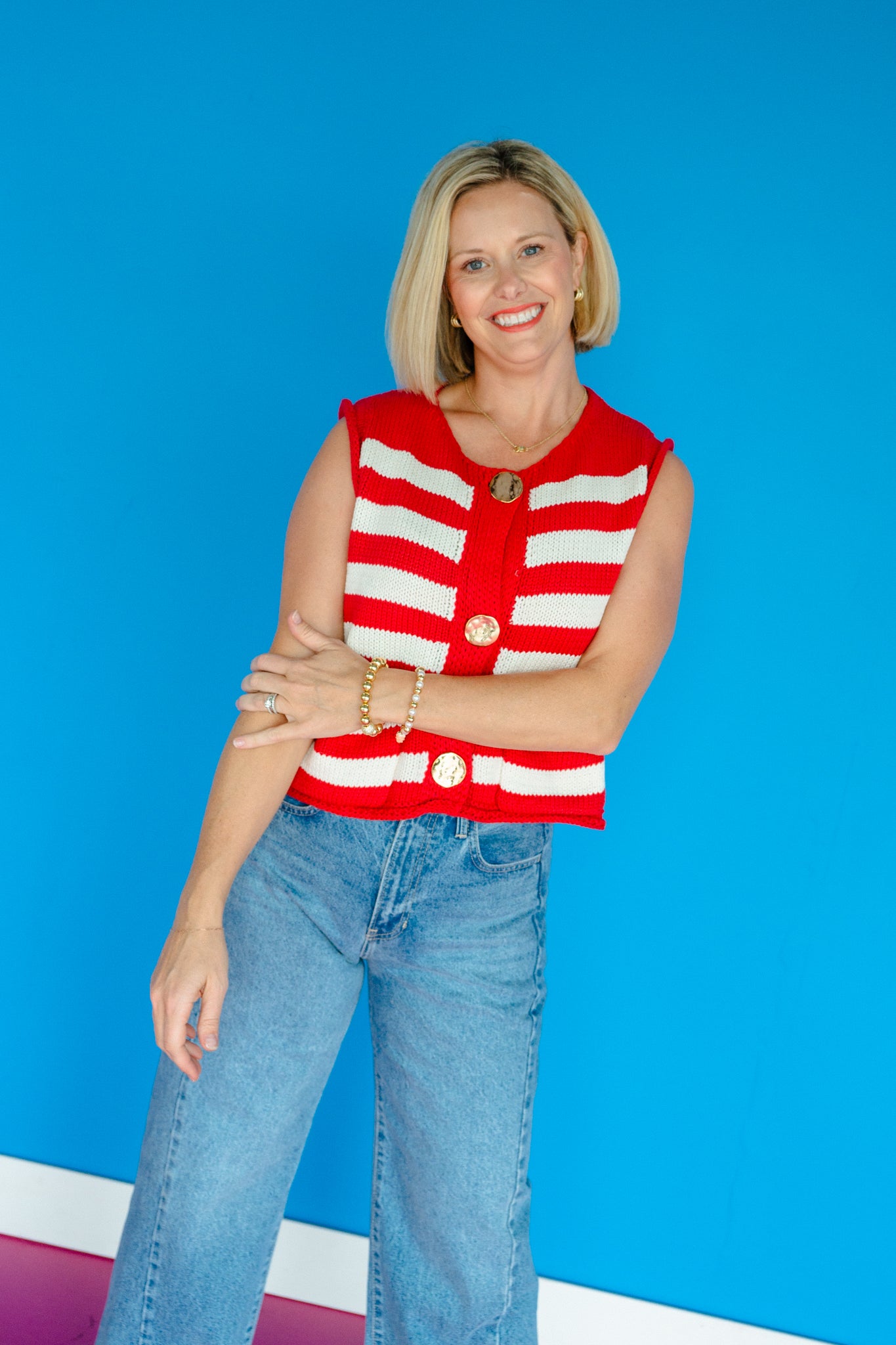 Heidi Striped Sweater Vest