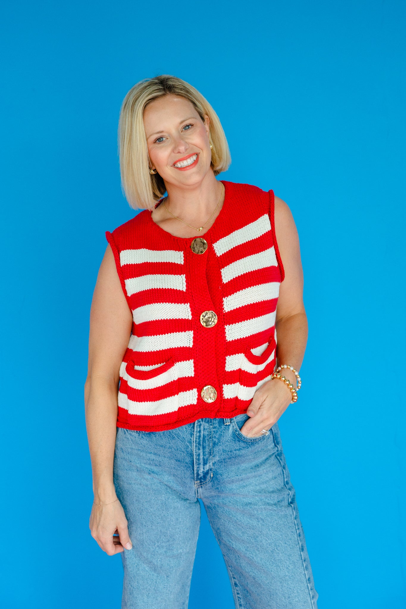 Heidi Striped Sweater Vest