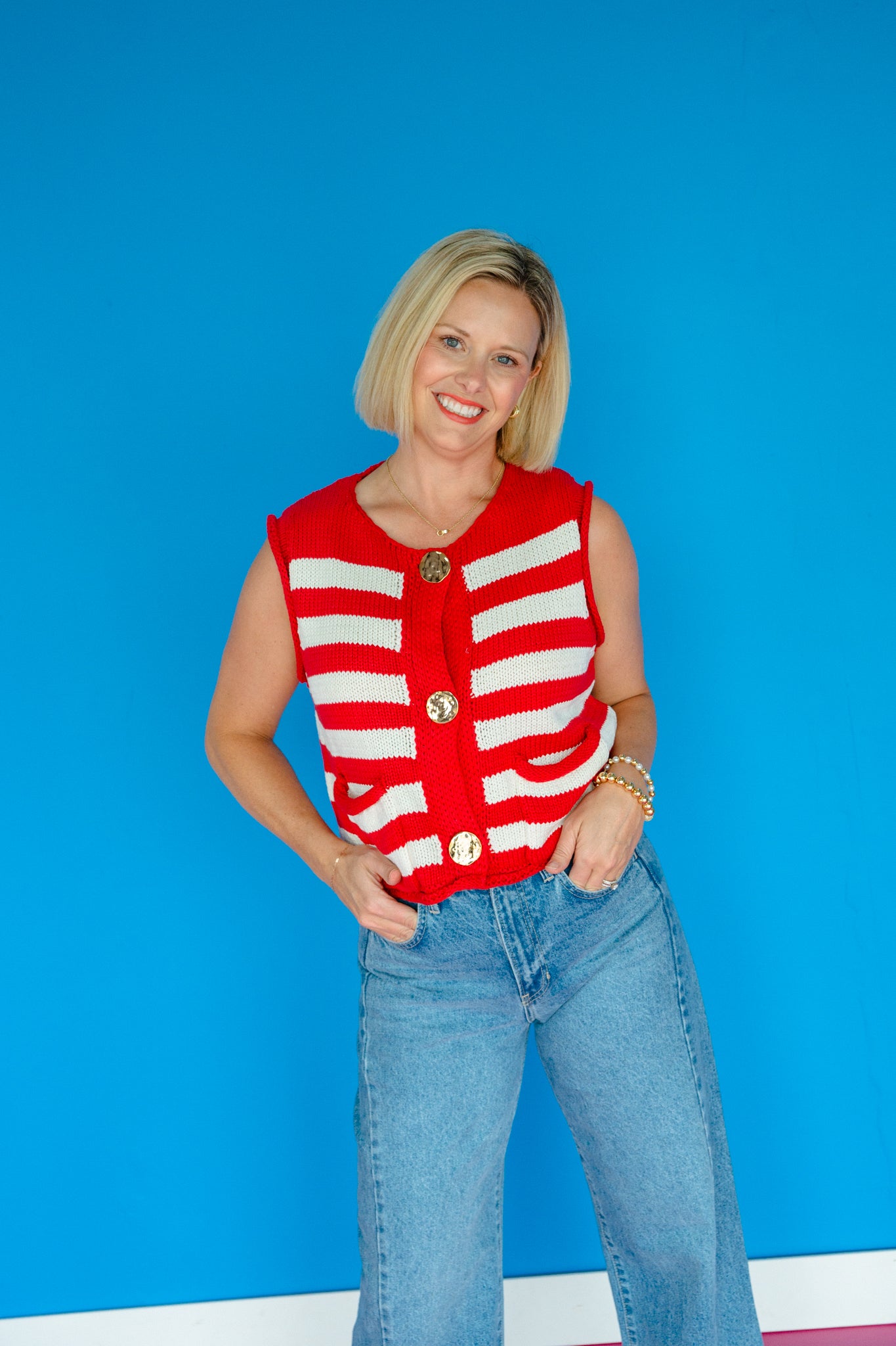 Heidi Striped Sweater Vest