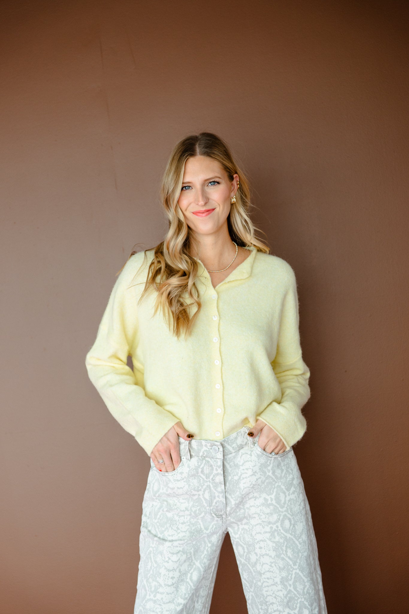 Millicent Button Down Sweater - Butter