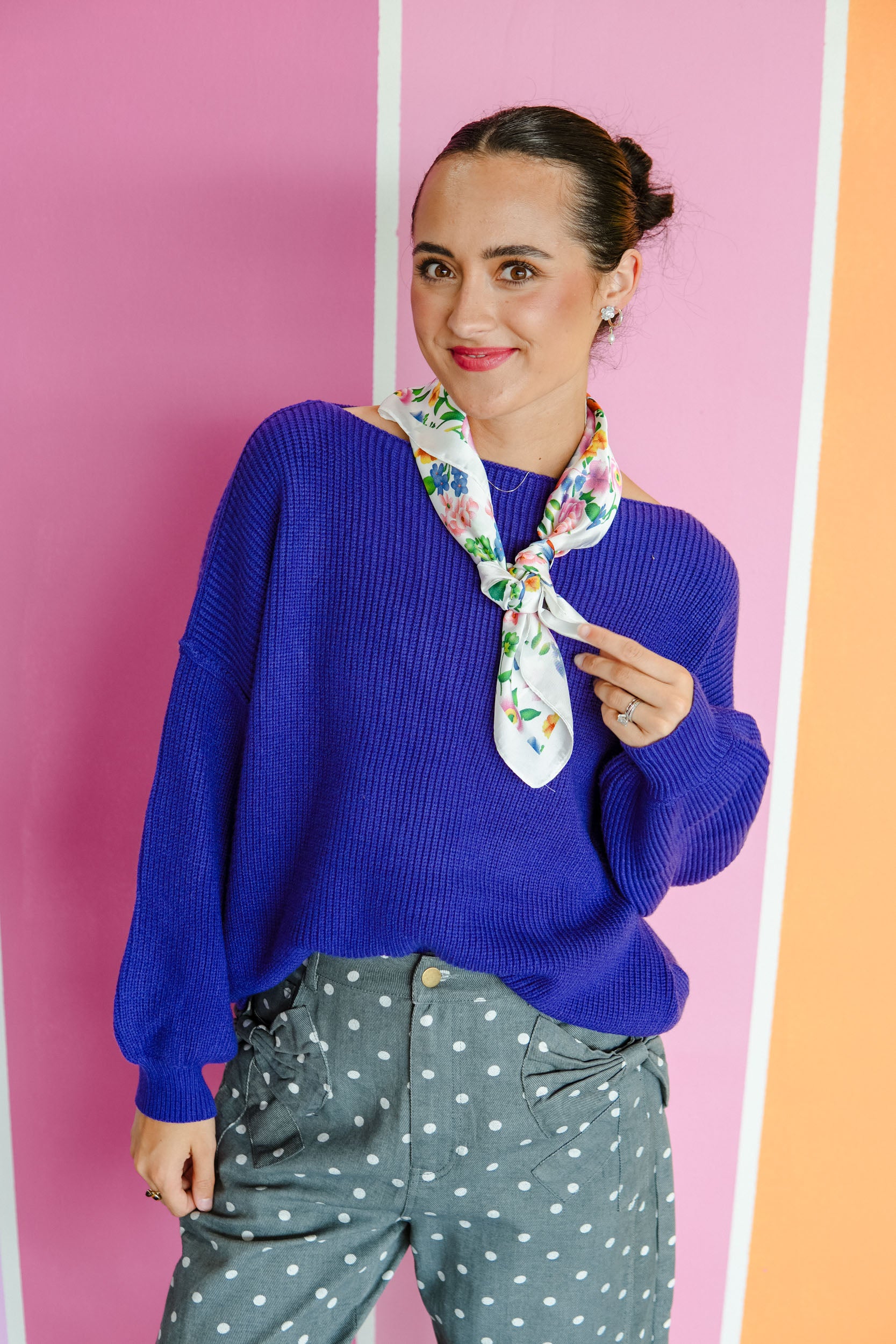 Anne Boat Neck Sweater - Dark Heliotrope