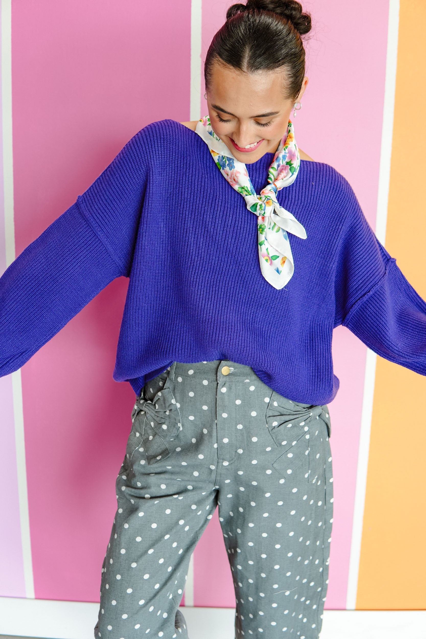 Anne Boat Neck Sweater - Dark Heliotrope