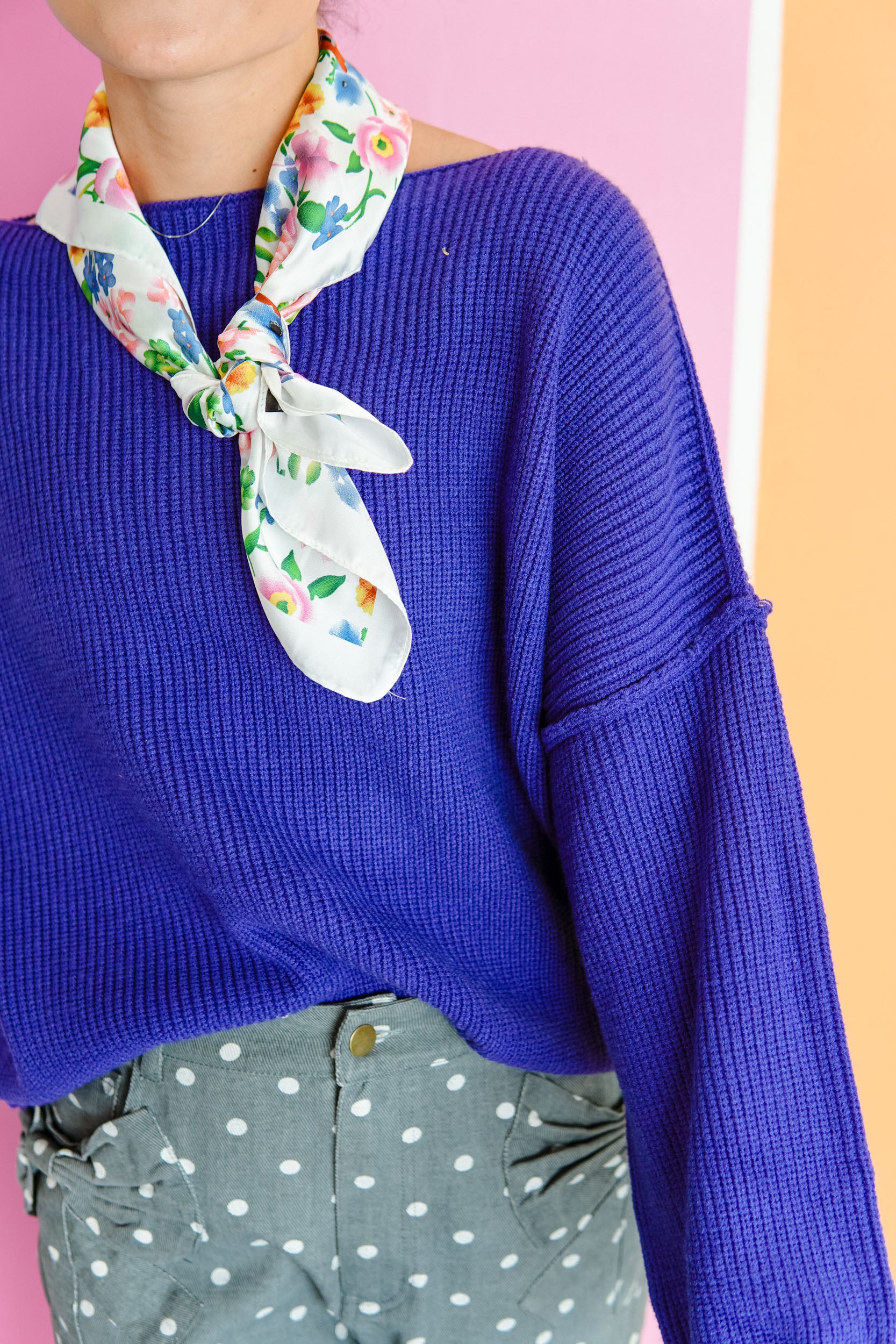 Anne Boat Neck Sweater - Dark Heliotrope