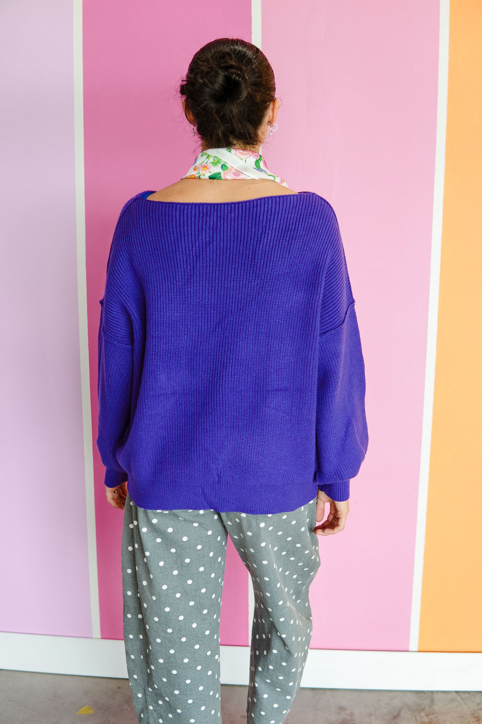 Anne Boat Neck Sweater - Dark Heliotrope