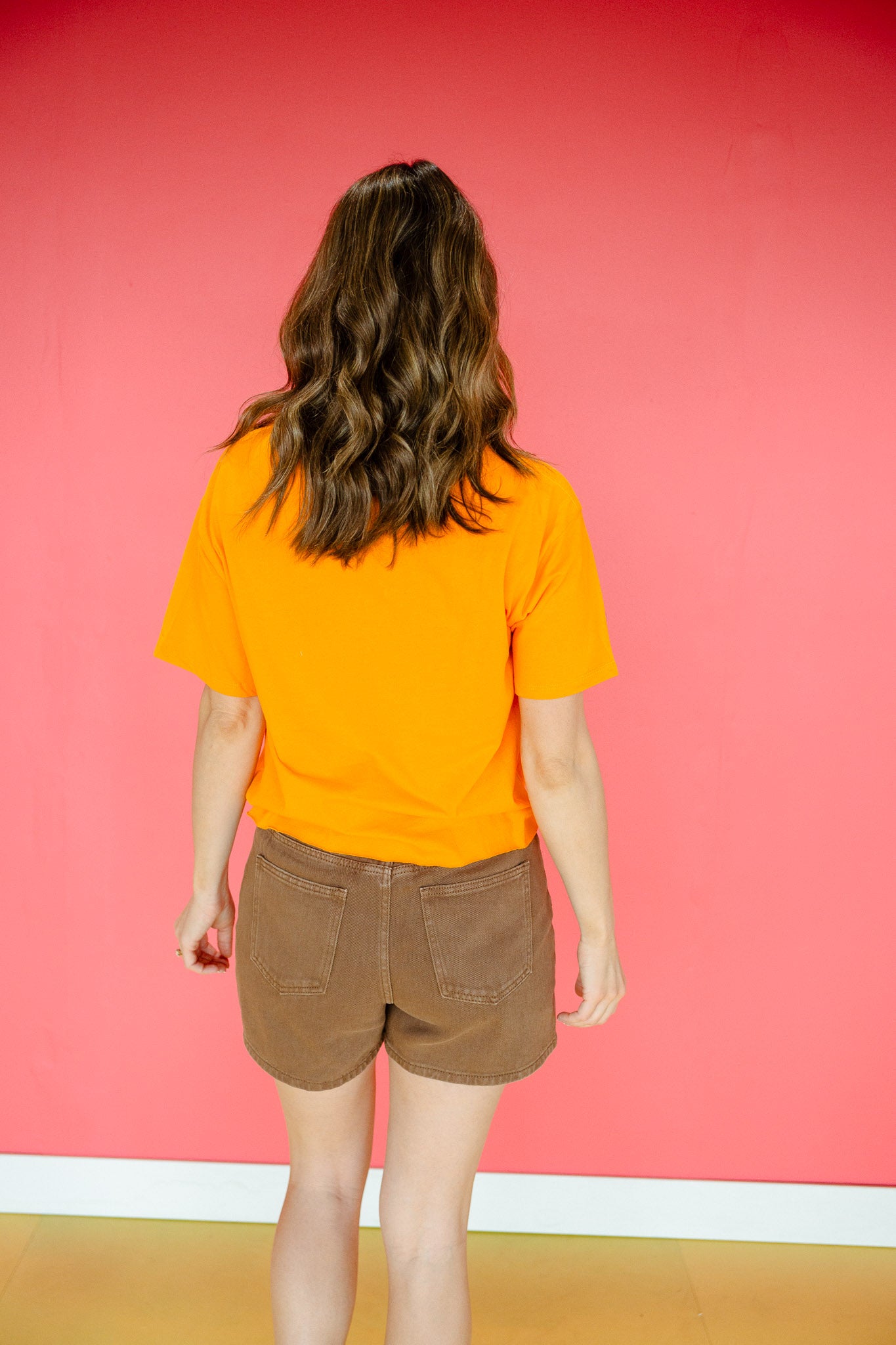 Jo Raw Edge Tee - Saffron