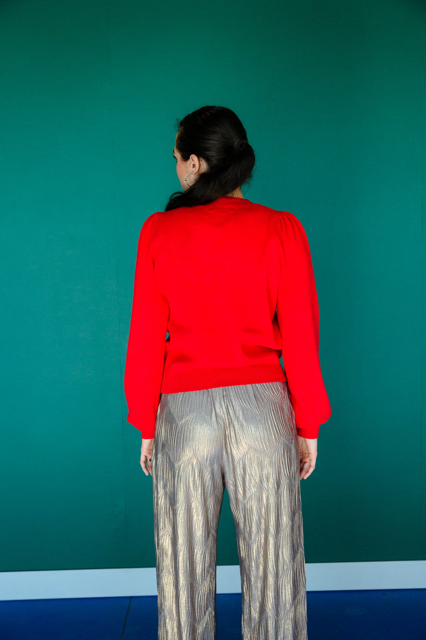 Zaria Bow Detail Cardigan - True Red