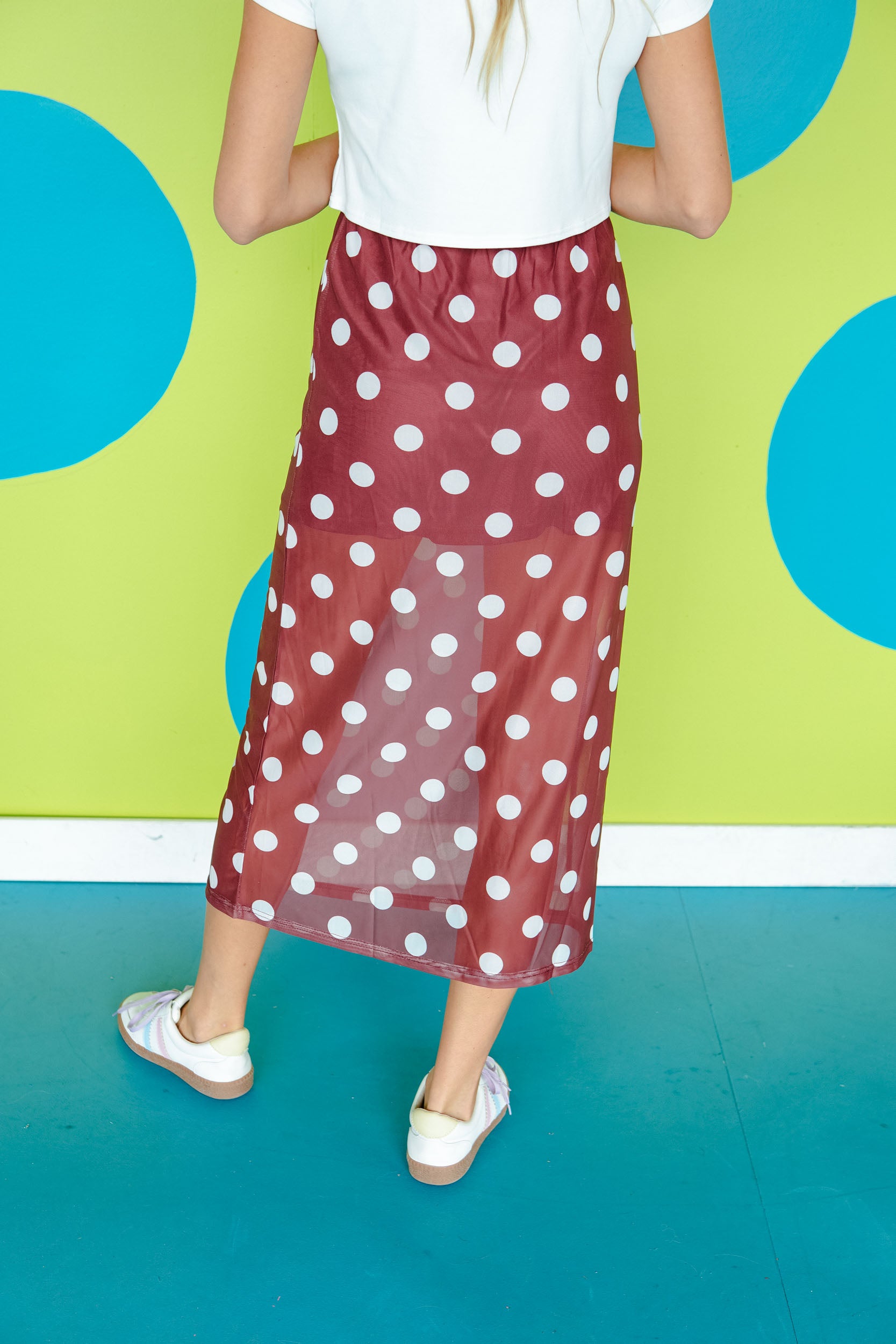 Spotted Around Town Polka Dot Maxi Skirt - Rose Brown