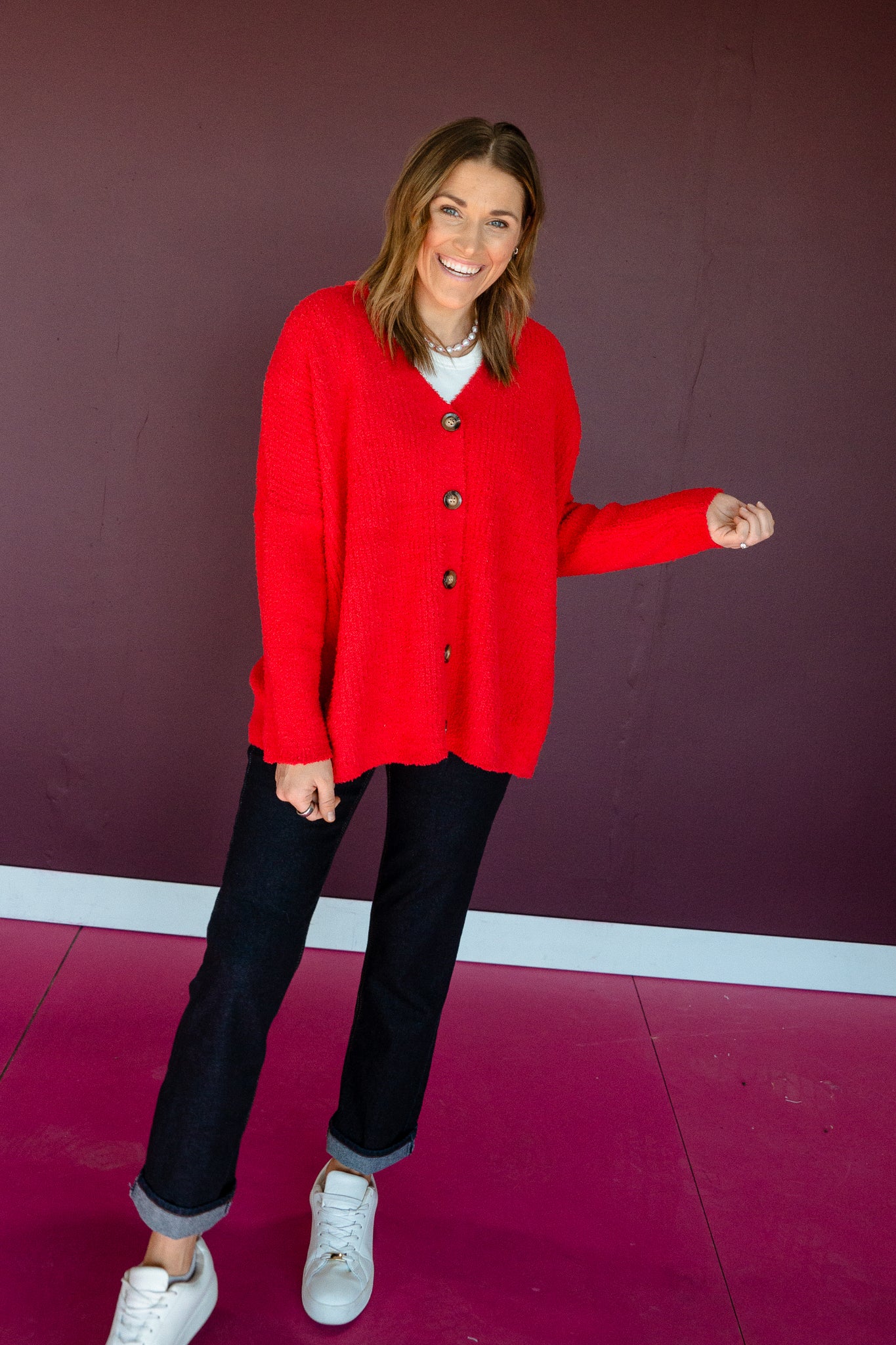 Tisha Cardigan - True Red