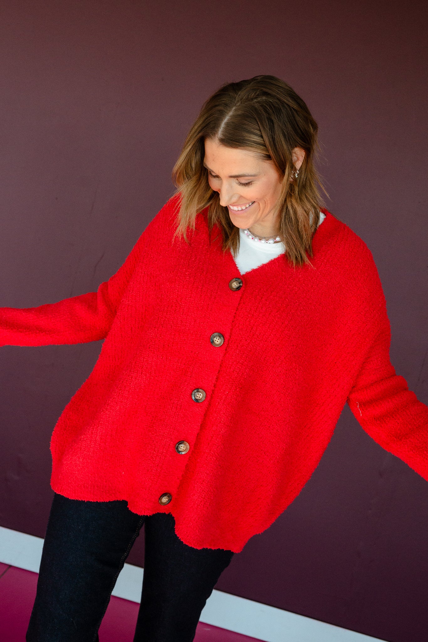 Tisha Cardigan - True Red
