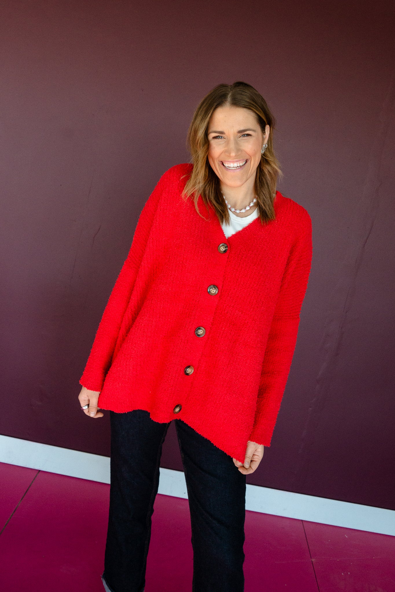 Tisha Cardigan - True Red