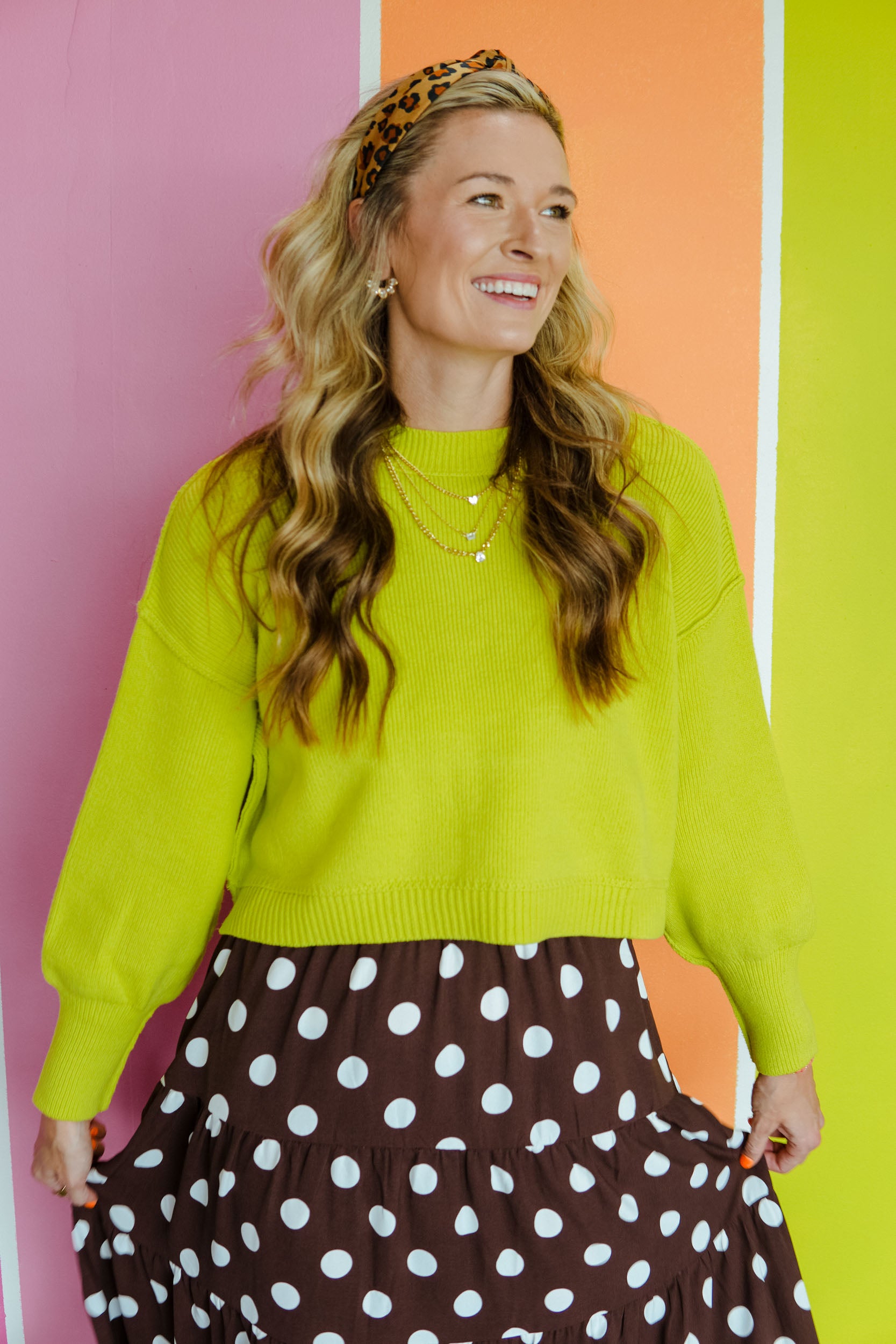 Kim Boxy Sweater - Lime
