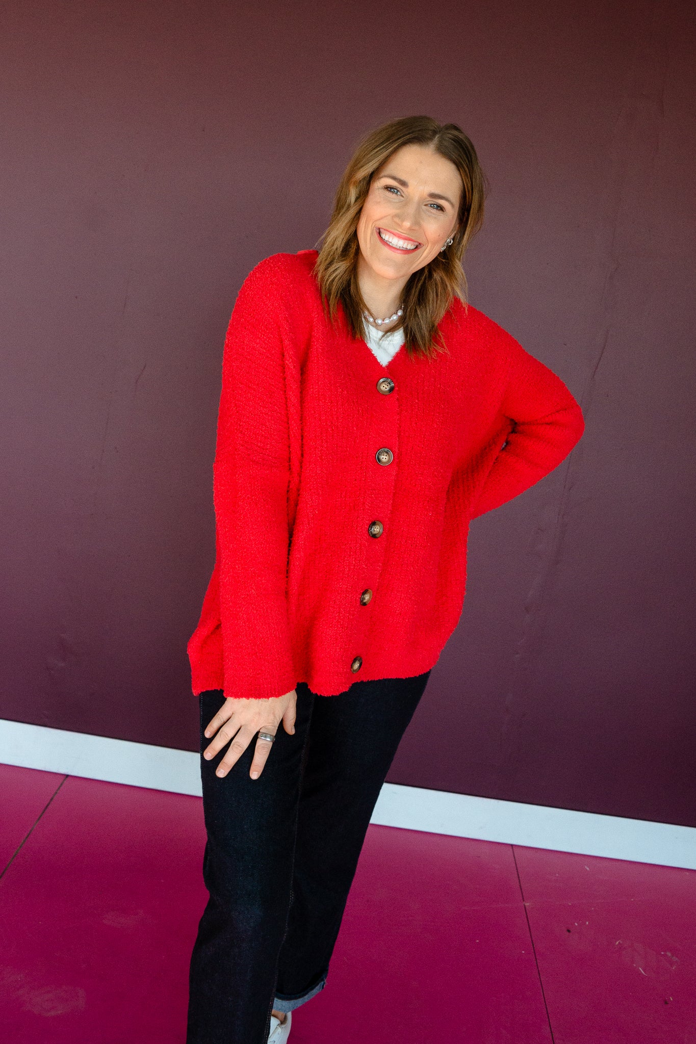 Tisha Cardigan - True Red