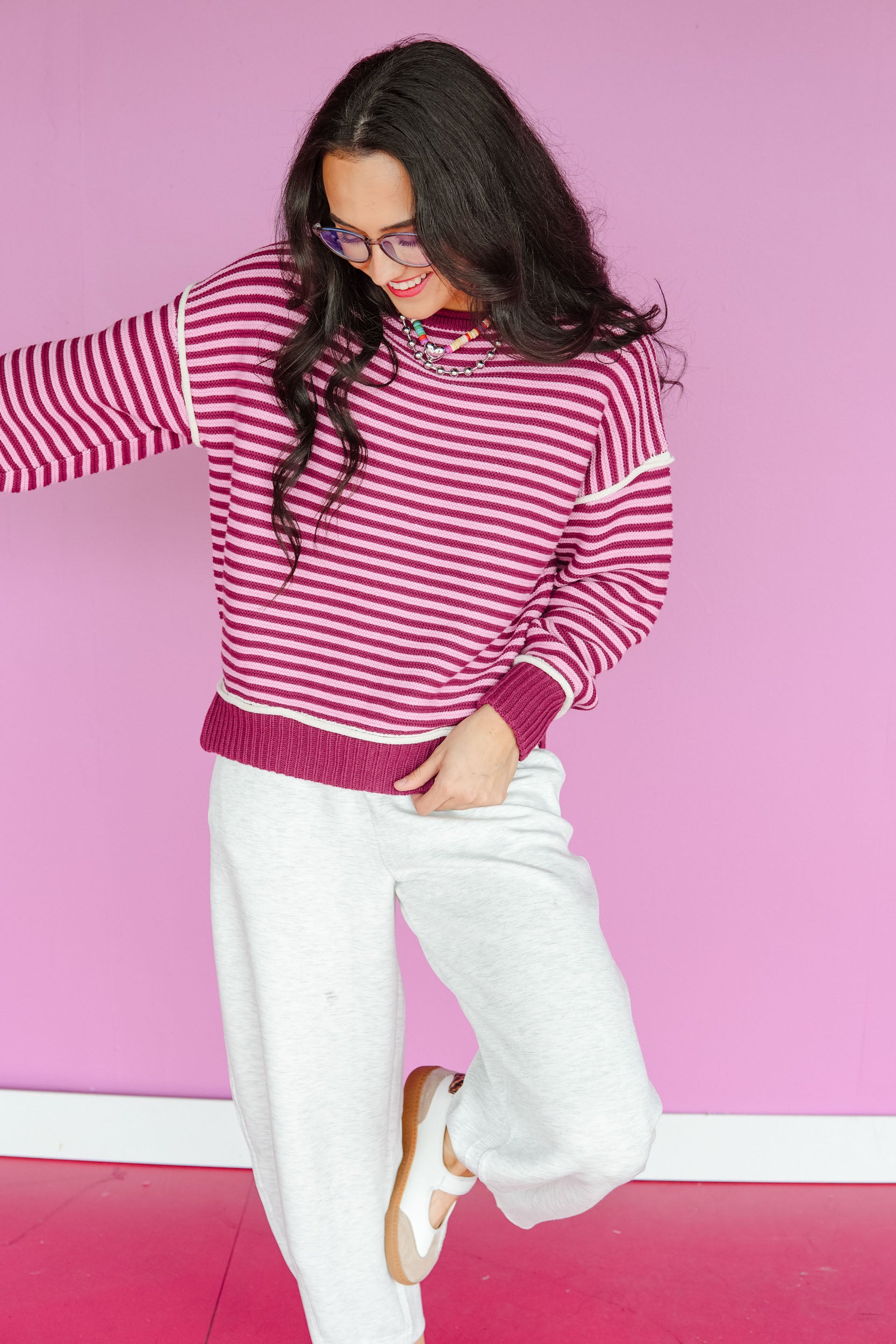 Zulu Striped Sweater - Clover and Plum